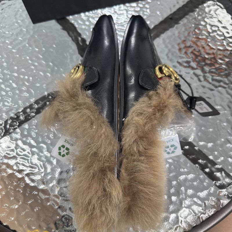 Gucci Gucci Black Fur-Lined Mules for Men - Size US 8.5 / EU 41-42 - 8 Thumbnail