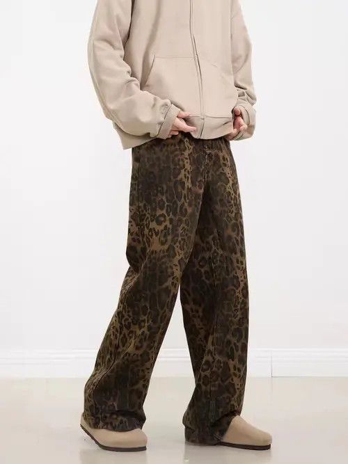Japanese Brand × Jean Vintage leopard print straight leg jeans Size US 32 / EU 48 - 4 Thumbnail