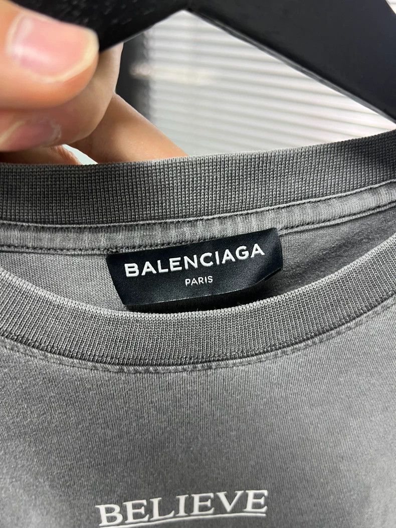 Balenciaga Balenciaga Short-sleeved T-shirt with English slogan on ch Size US S / EU 44-46 / 1 - 4 Thumbnail