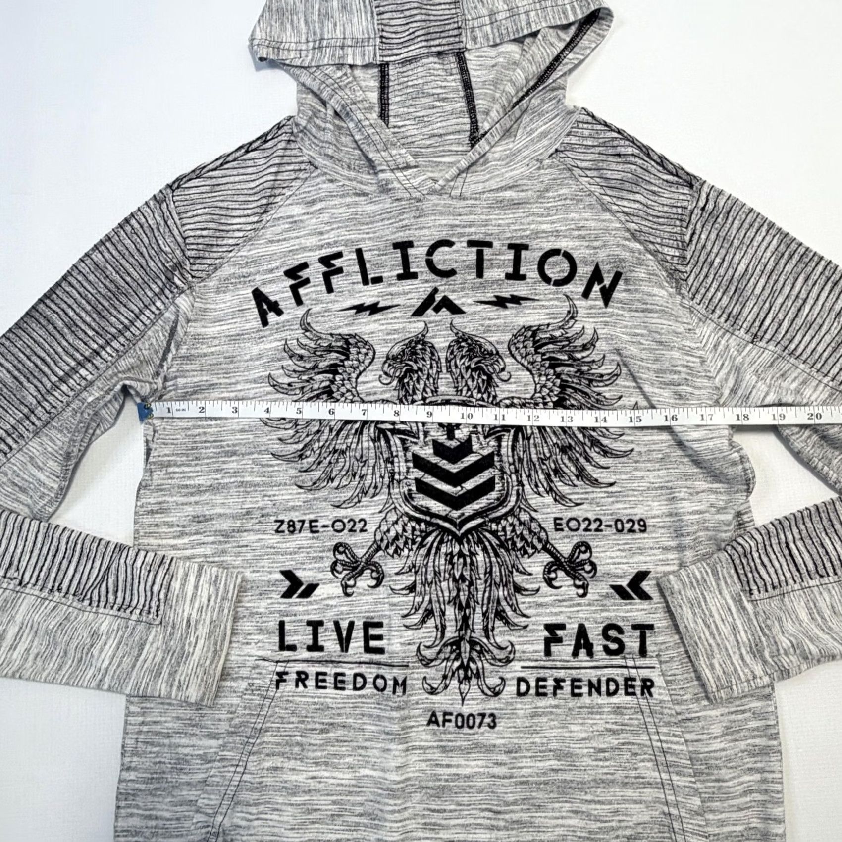 Affliction Affliction Hoodie Mens Small Gray Live Fast Freedom Defender Pullover Sweatshirt Size US S / EU 44-46 / 1 - 4 Thumbnail