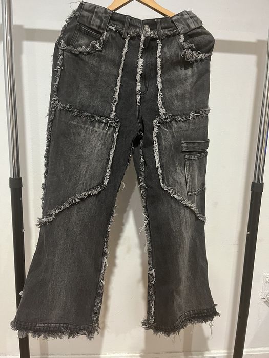 No Faith Studios No Faith Studios Stone Wash Flared Denim | Grailed