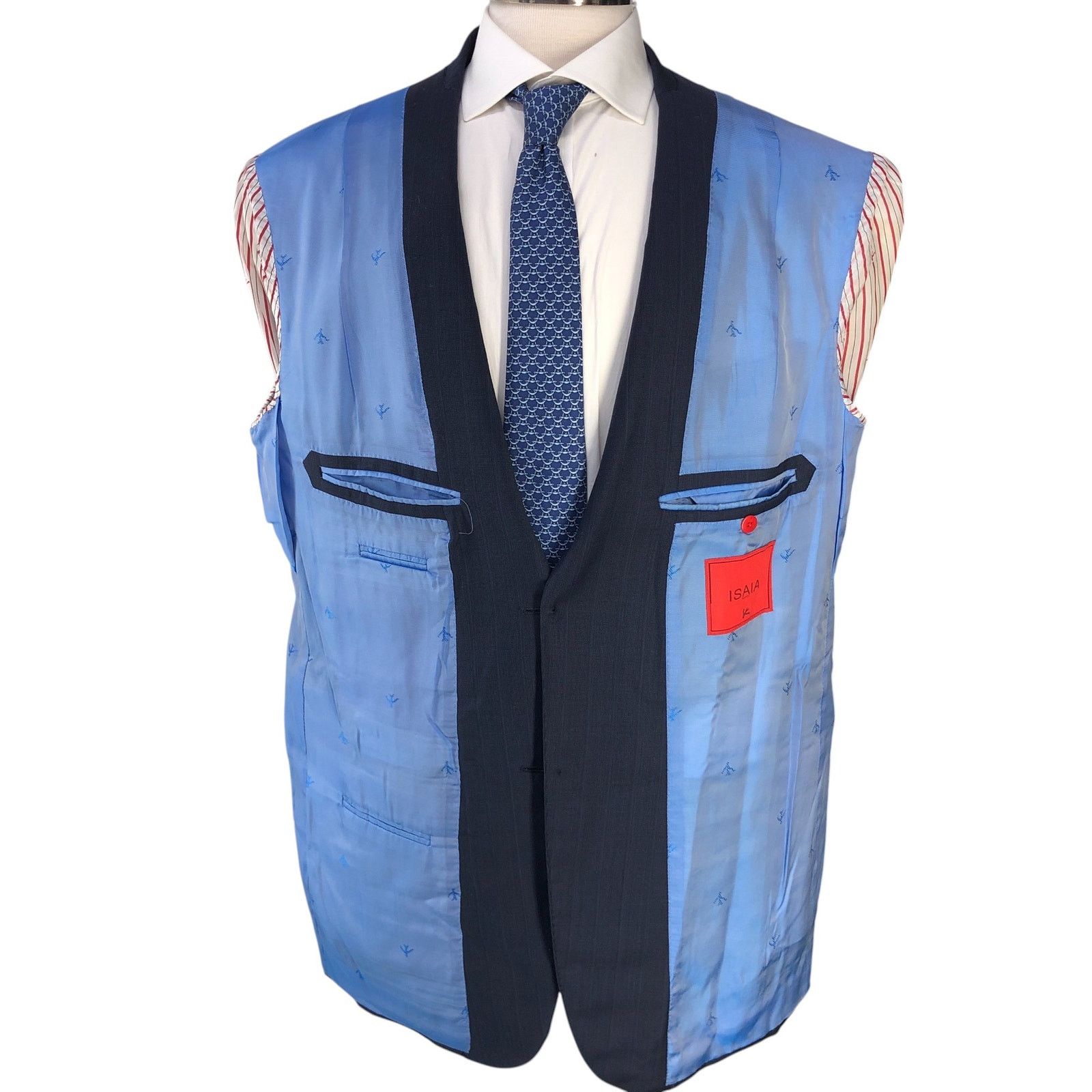 Isaia ISAIA Size 46L Sport Coat Blazer Base S Timeless 140s Blue Size 46L - 15 Thumbnail