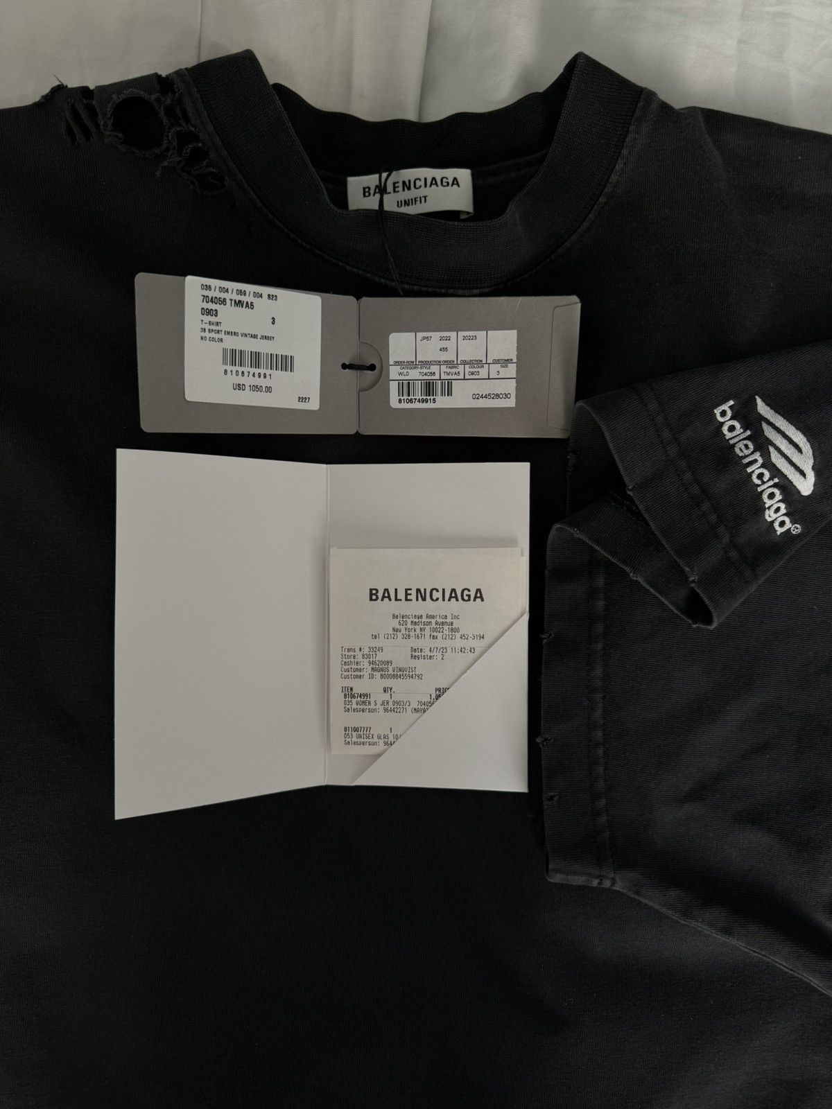 Balenciaga Balenciaga 3B Sports Icon Repaired T-Shirt Size US XL / EU 56 / 4 - 7 Thumbnail