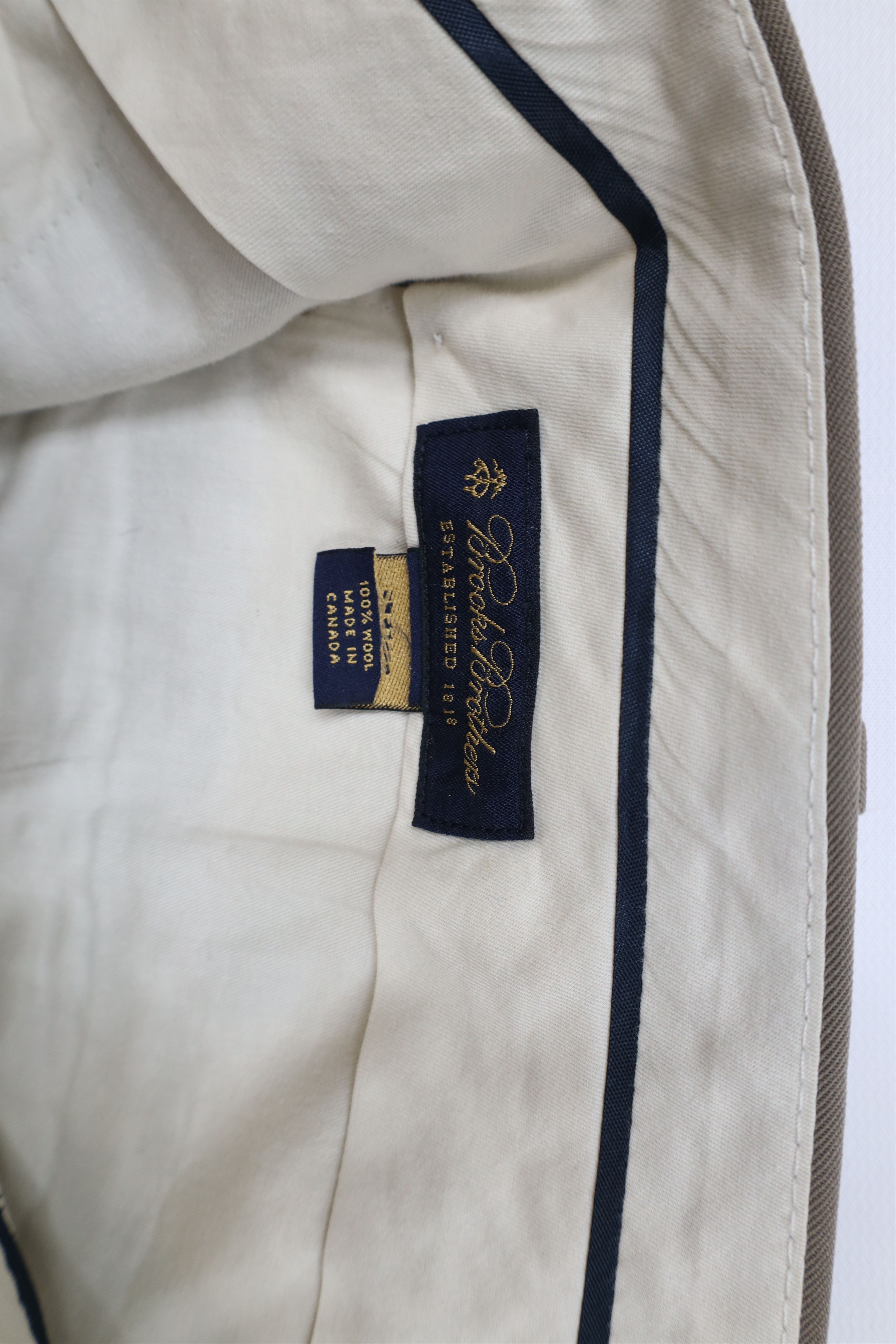 Brooks Brothers × Vintage Vintage 90s Brooks Brothers Cuffed Wide Leg Chino Pants Size US 34 / EU 50 - 6 Thumbnail