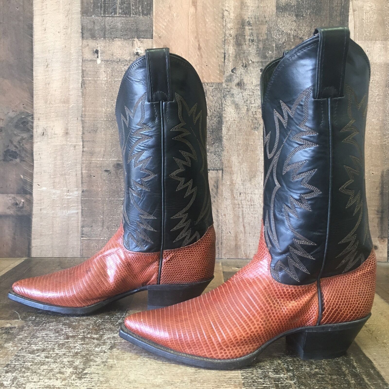 Justin Justin Teju Lizard Pointed Toe Cowboy Boots Womens 7.5 C Size US 7.5 / IT 37.5 - 11 Thumbnail