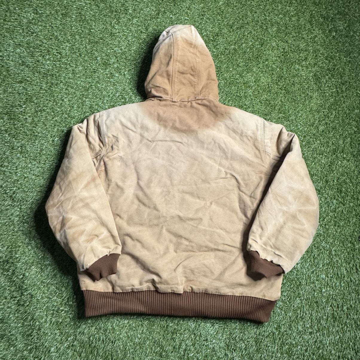Carhartt Vintage 90s Tan Hooded Carhartt Jacket with Warm Interior Size US XL / EU 56 / 4 - 3 Thumbnail