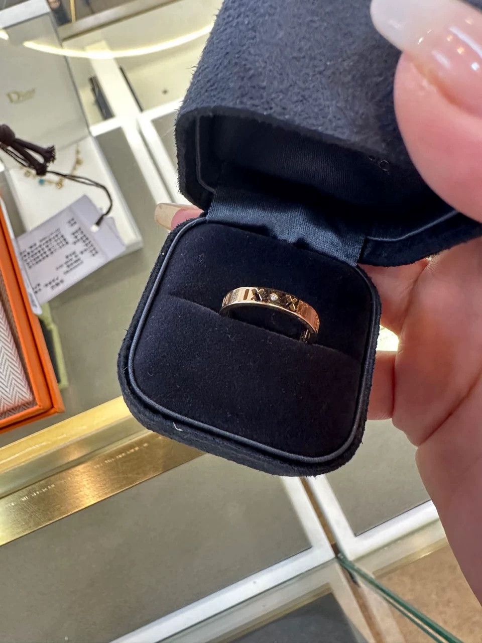 Tiffany & Co. Tiffany Roman Hollow Four-Diamond Ring Size ONE SIZE - 1 Thumbnail