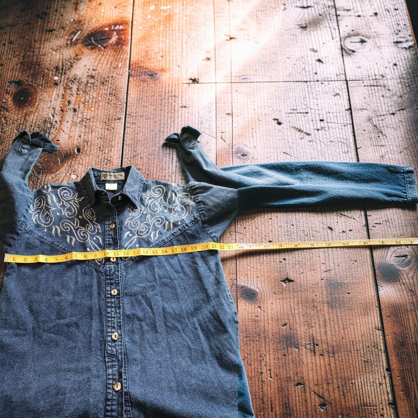 Other Medium Size Denim Blouse with Embroidered Decoration Size M / US 6-8 / IT 42-44 - 6 Thumbnail