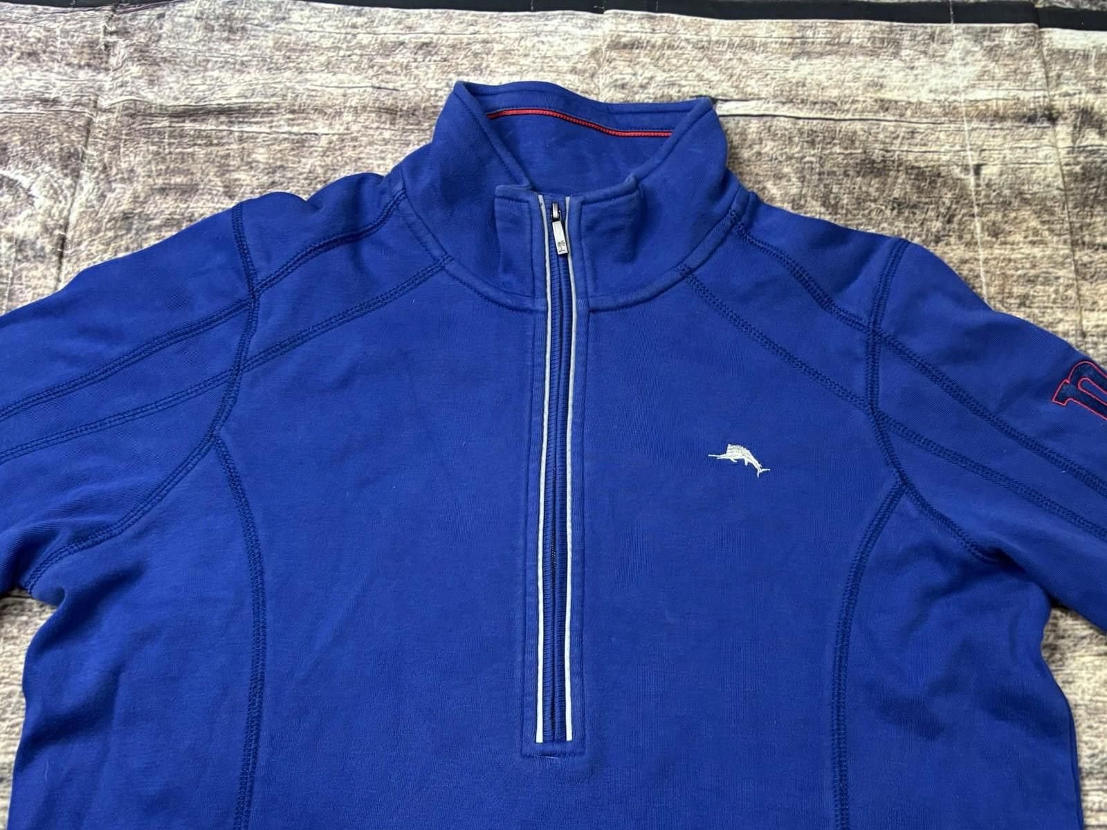Tommy Bahama Tommy Bahama Sweater Mens S NFL Giants 1/4 Zip Pima Cotton Size US S / EU 44-46 / 1 - 4 Thumbnail