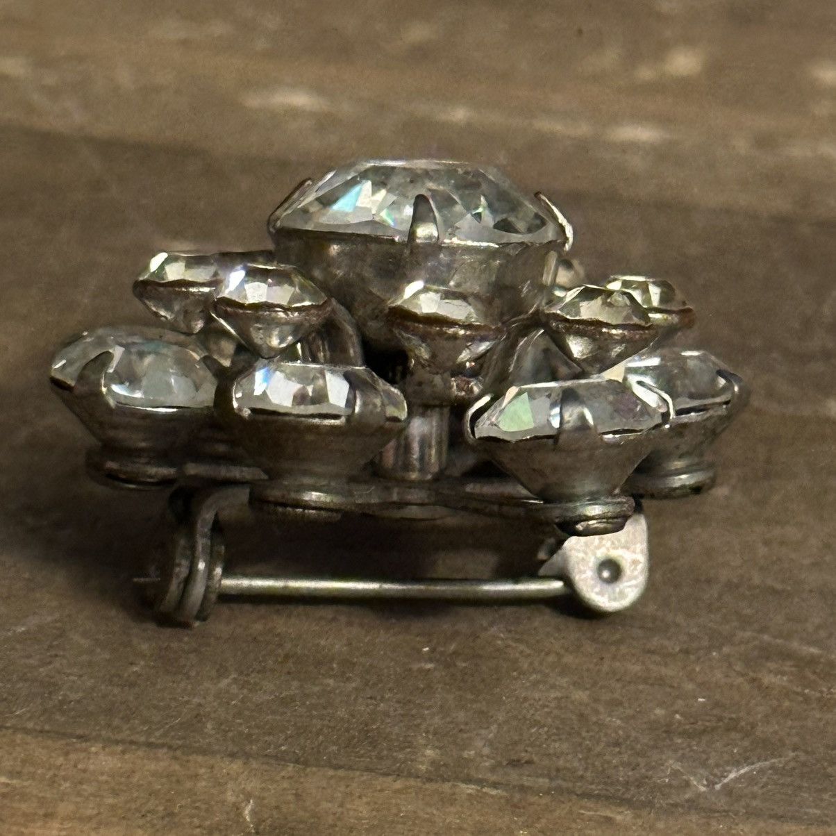 Vintage Vintage layered rhinestone flower brooch Size ONE SIZE - 2 Thumbnail