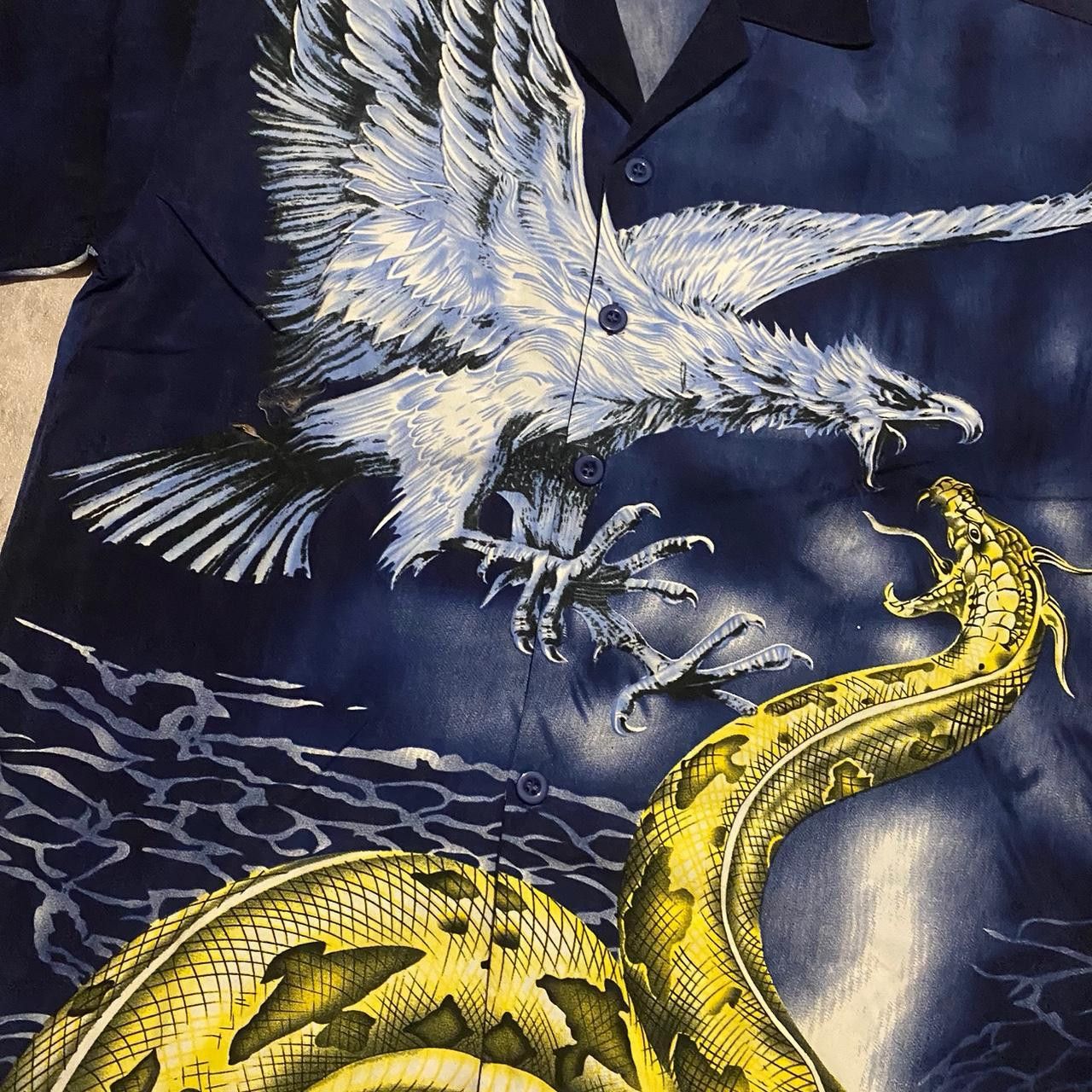 Other Blue Hawaiian shirt with eagle and snake design Size US M / EU 48-50 / 2 - 3 Thumbnail