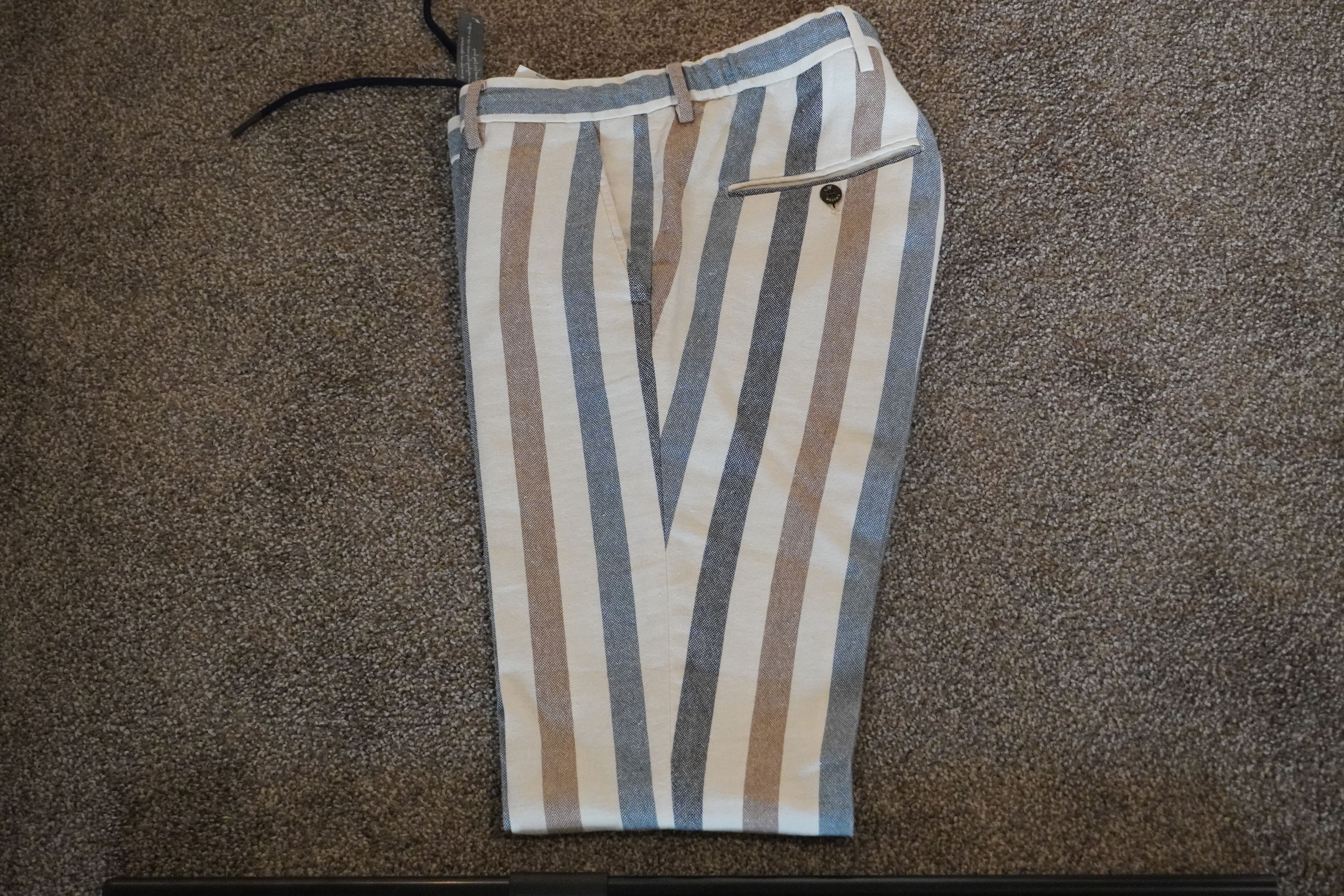 Mason's STRIPED LINEN PANTS Size US 34 / EU 50 - 1 Thumbnail