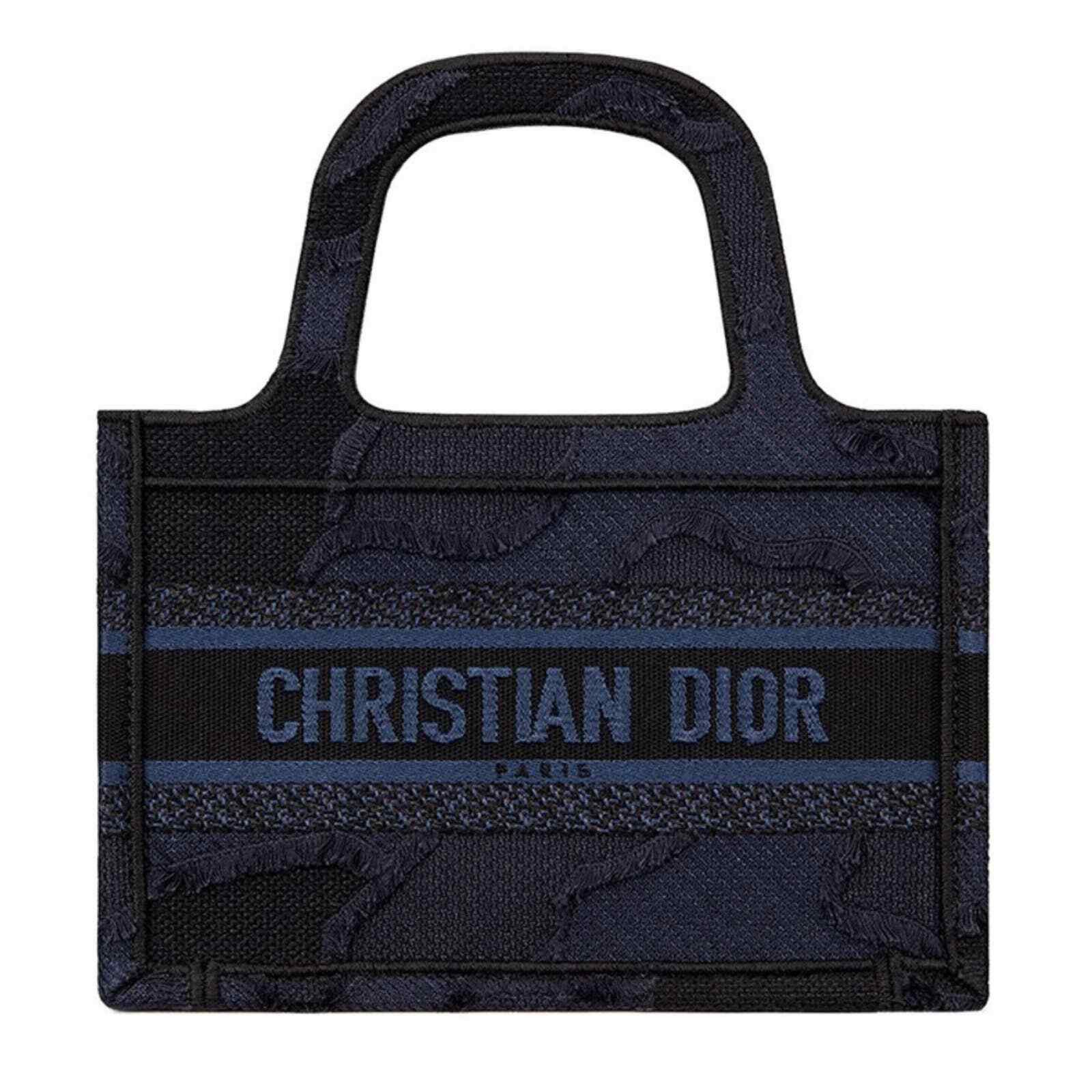 Dior Christian Dior Blue Frayed Mini Book Tote Top Handle Bag Size ONE SIZE - 2 Thumbnail