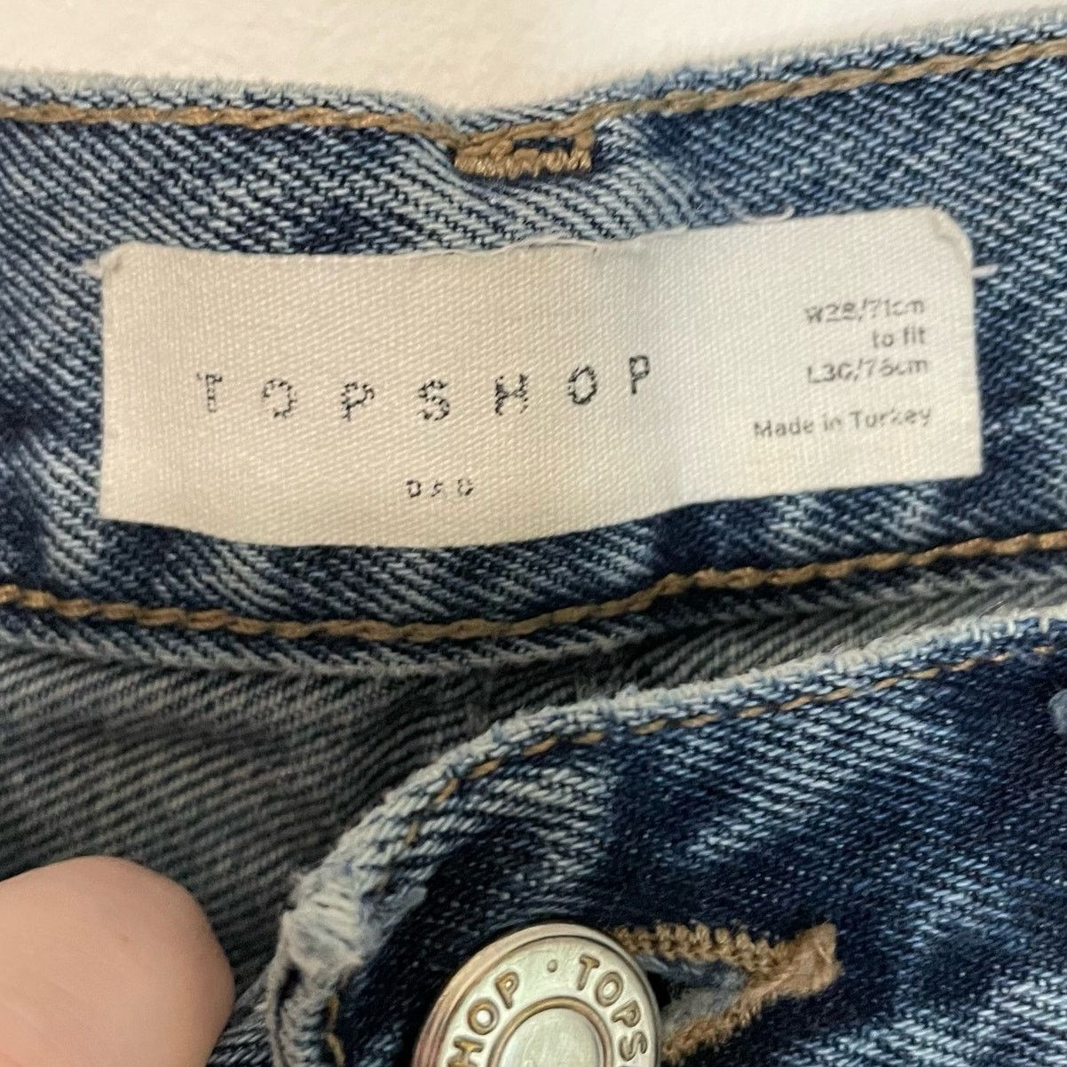 Topshop Topshop Straight Leg Jeans 28 Womens Denim Distressed Size 30" / US 8 / IT 44 - 5 Thumbnail