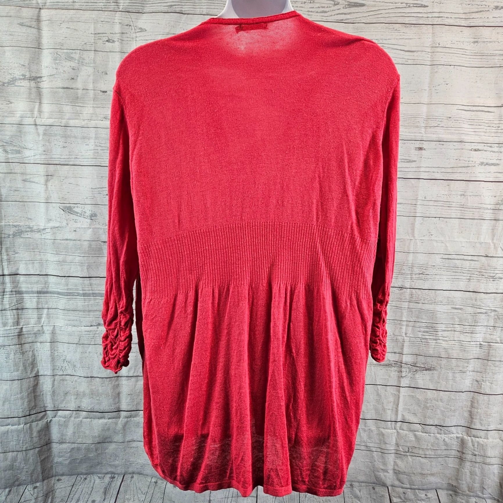 NIC+ZOE Nic+Zoe Cardigan Womens Sz 1X Red Linen Blend Long Sleeve Button Front Size XL / US 12-14 / IT 48-50 - 4 Thumbnail