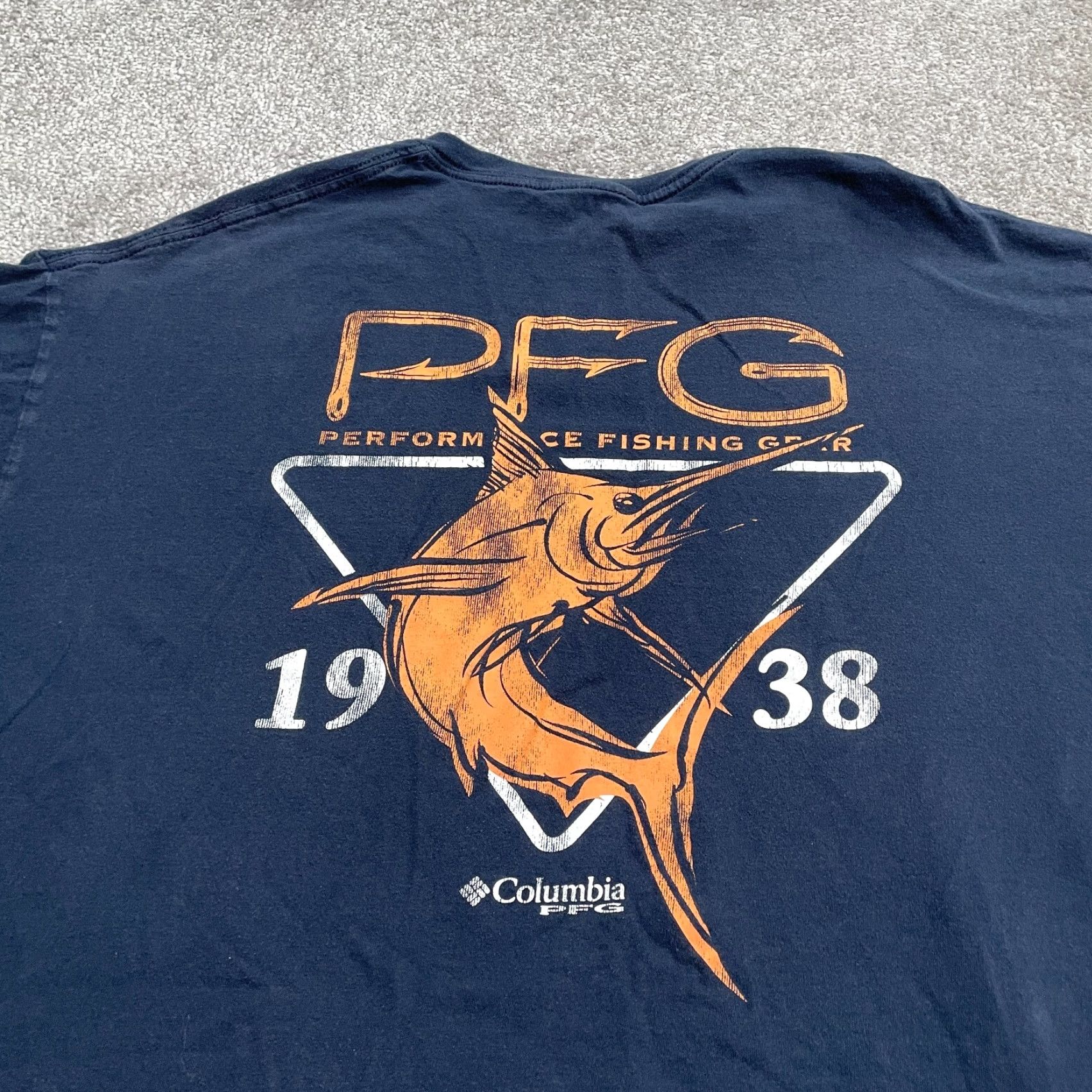 Vintage Columbia PFG Graphic T-Shirt Mens XXL Blue Crew Neck Short Sleeve Cotton Tee Size US XXL / EU 58 / 5 - 4 Thumbnail