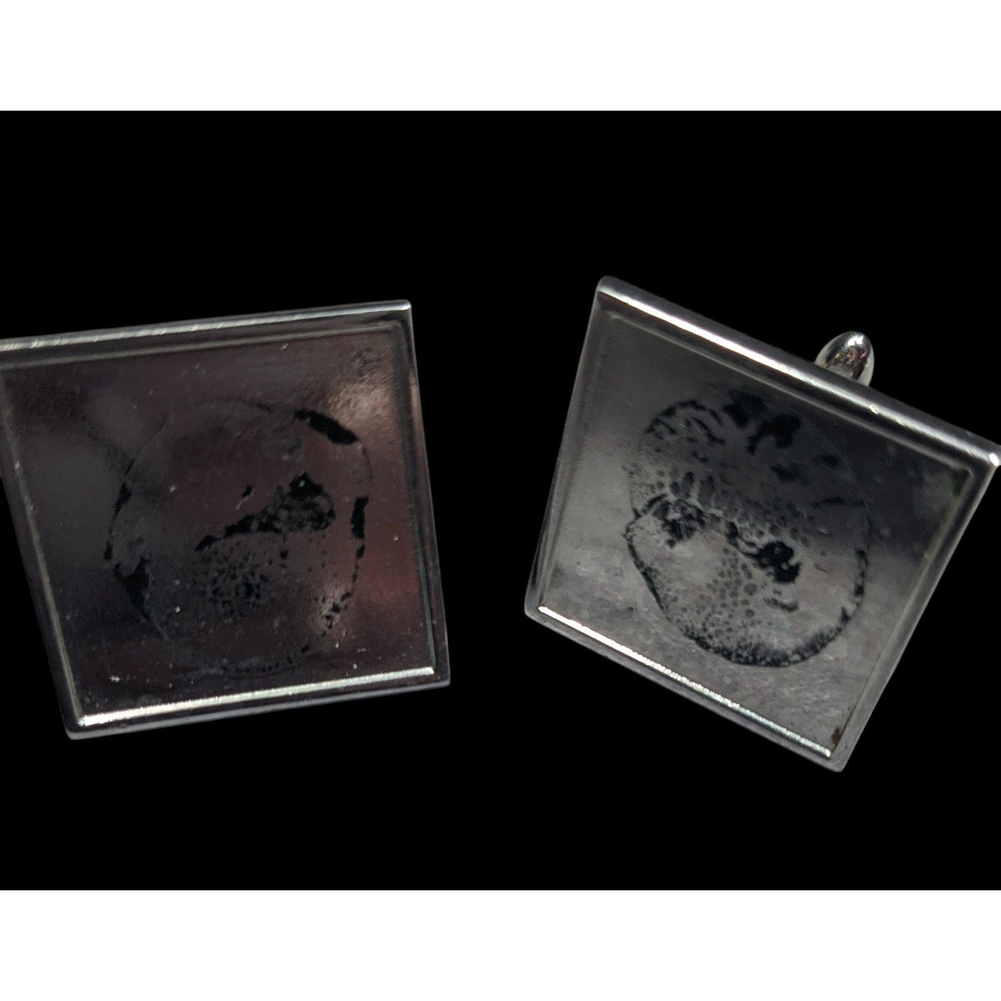 Other Modern Silver Tone Geometric Square Cufflinks Size ONE SIZE - 7 Thumbnail