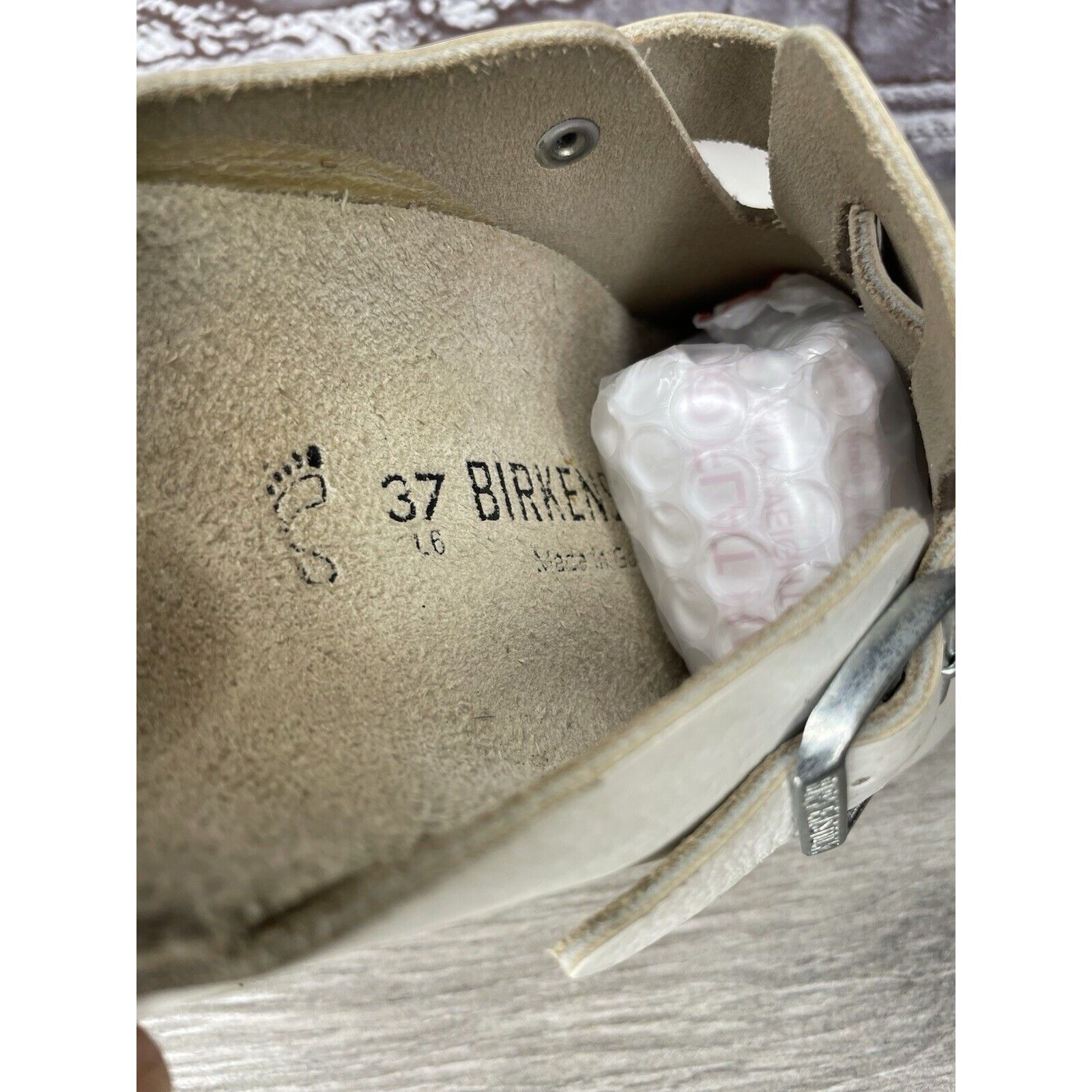 Birkenstock Birkenstock Boston White Leather Strap Slides Clogs Shoes Wo Size US 6.5 / IT 36.5 - 13 Thumbnail