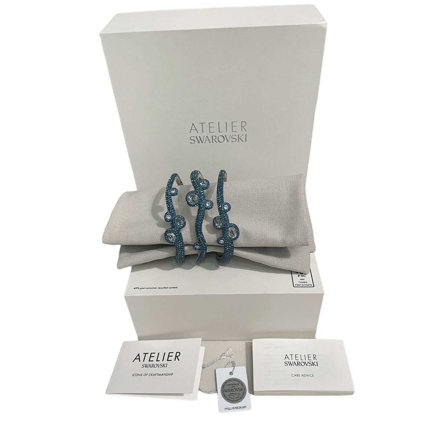 Swarovski Swarovski Tigris cuff Mixed cuts, Water droplets size M Blue Size ONE SIZE - 1 Thumbnail