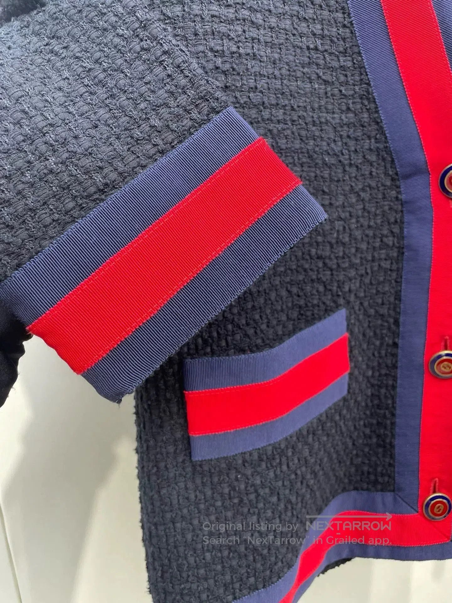 Gucci Gucci Red Blue Trim Cardigan. Size S / US 4 / IT 40 - 5 Thumbnail