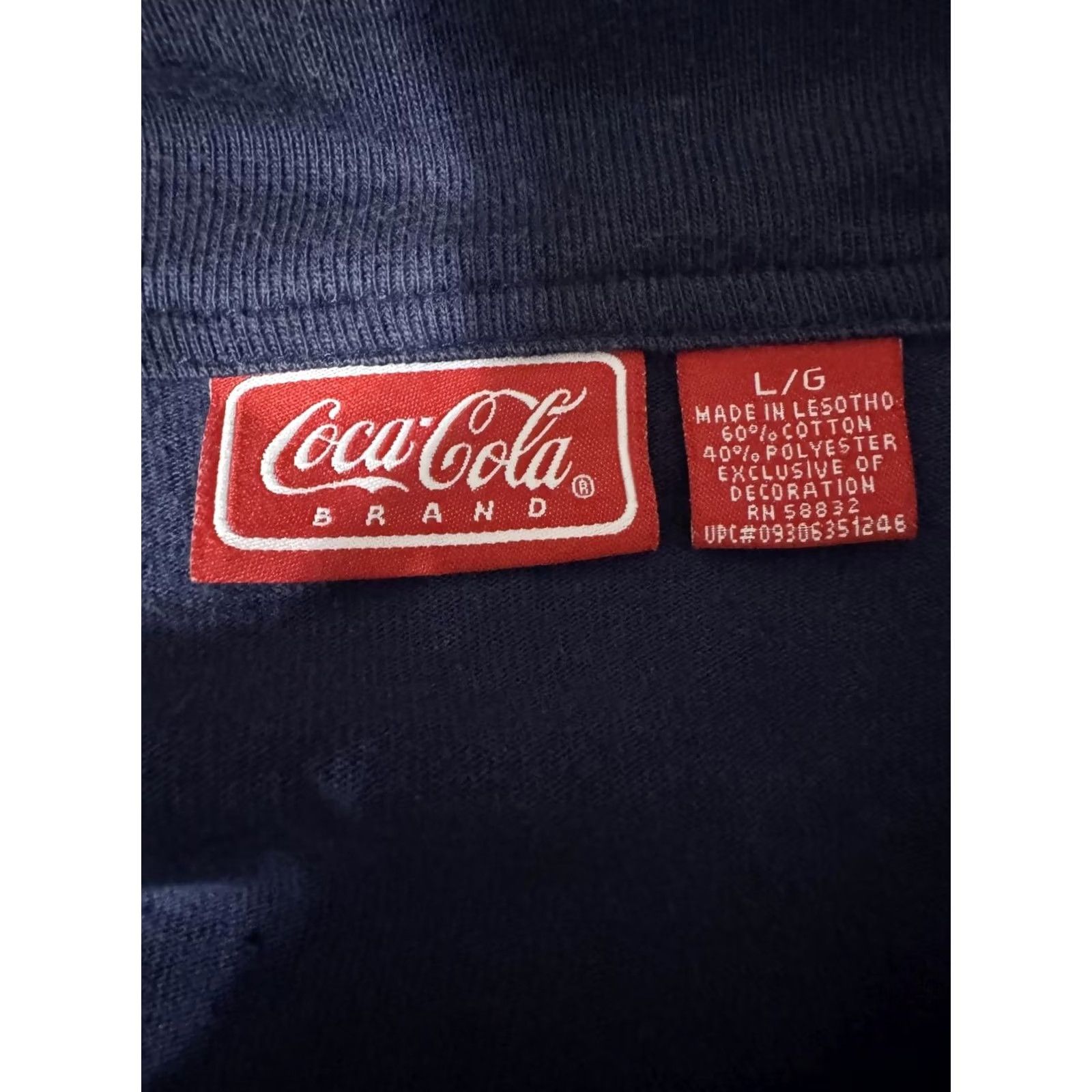 Vintage Coca-Cola Women’s Navy Blue Track Jacket with Red and White Stripe Detail Hoodie Zip Front Womens L Size L / US 10 / IT 46 - 3 Thumbnail