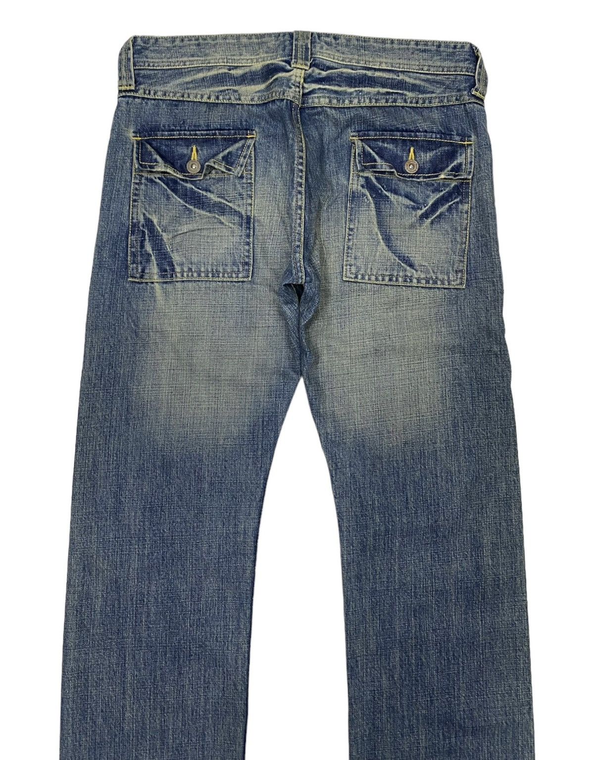 Japanese Brand × Tornado Mart 🔥RARE JAPANESE DENIM BACK NUMBER BUSH PANTS JEANS Size US 32 / EU 48 - 6 Thumbnail