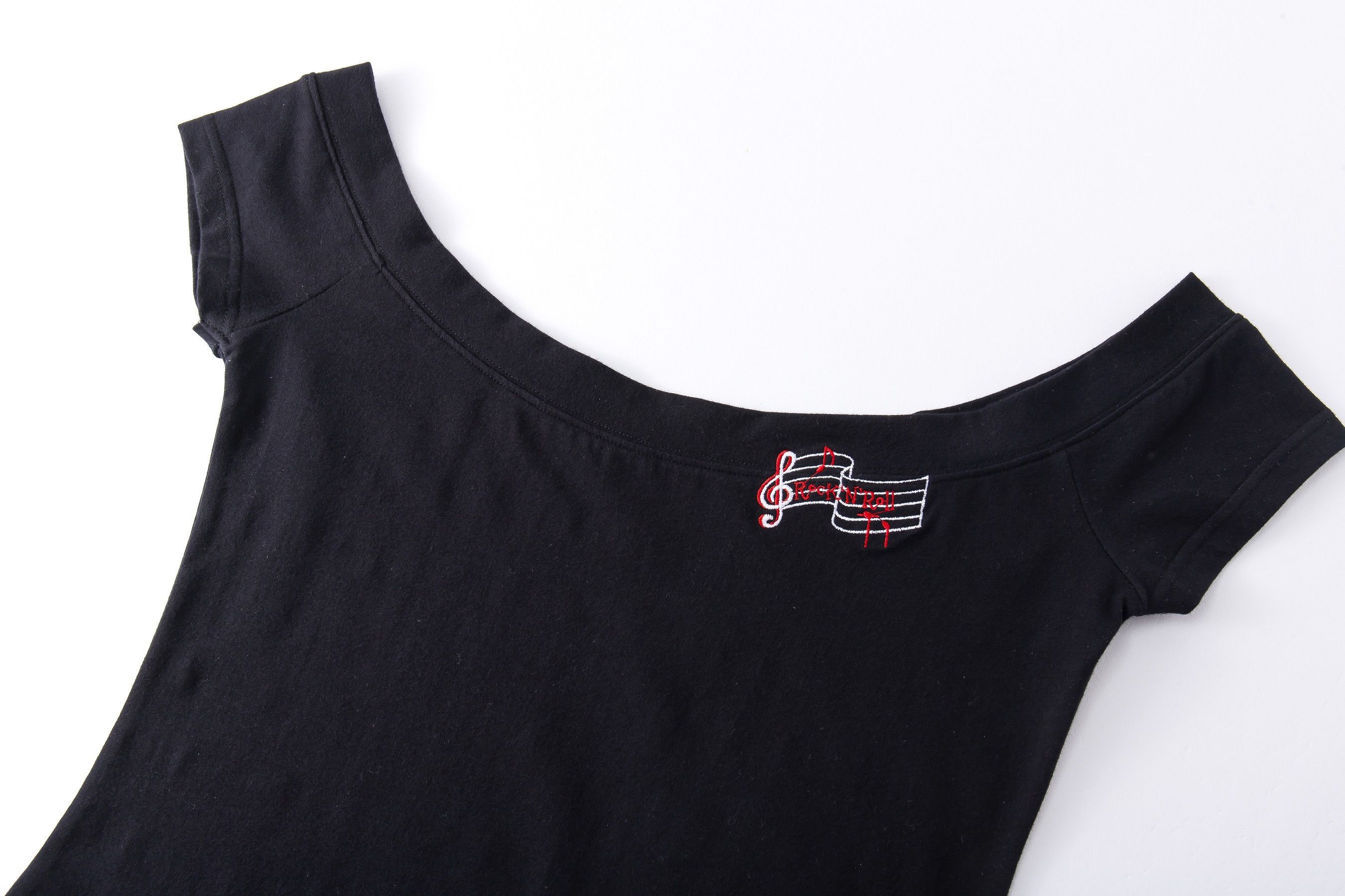 Other Black T shirt off shoulder embroidery vintage style Size S / US 4 / IT 40 - 2 Thumbnail