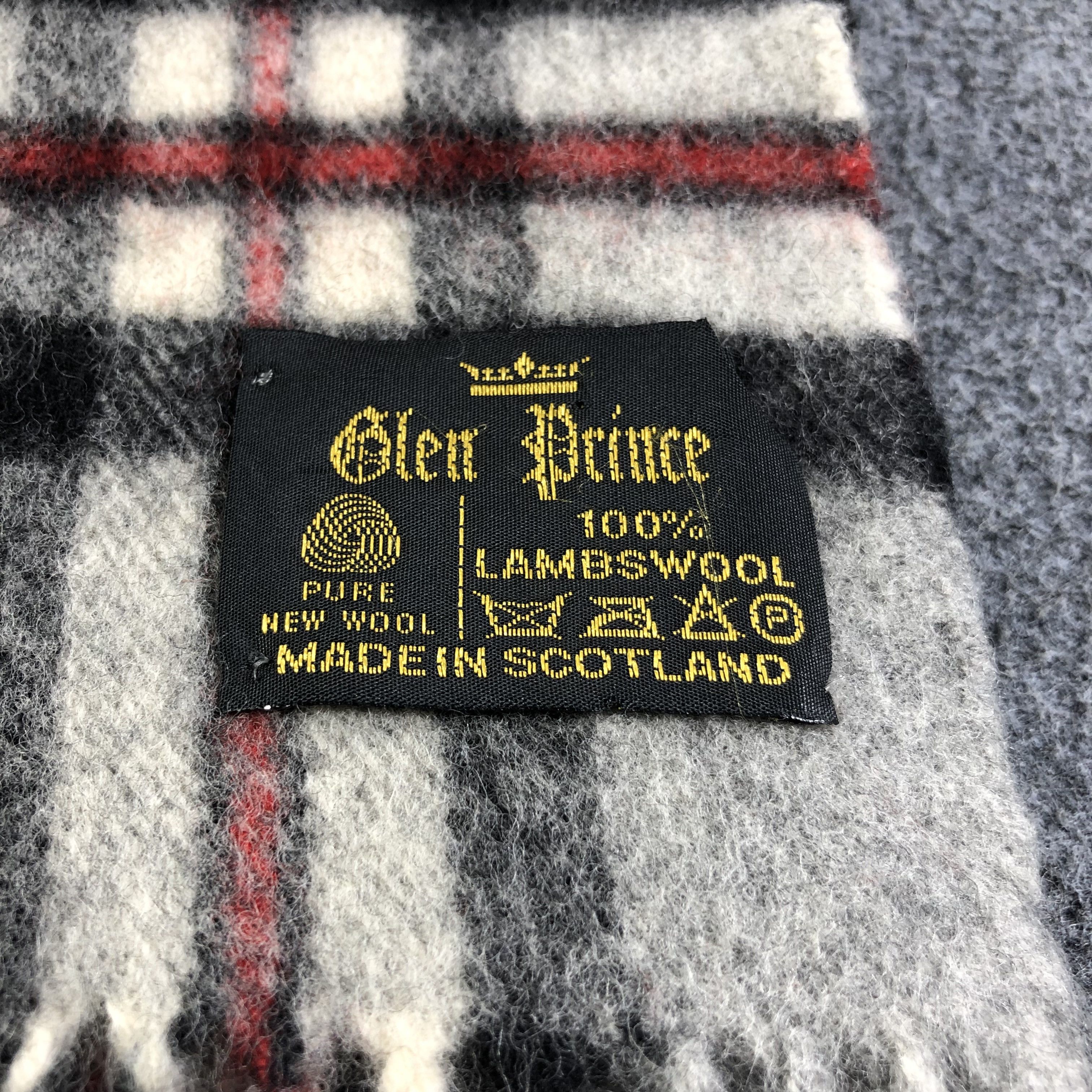 Vintage Glen Prince Grey Tartan Wool Scarf Muffler V1347 Size ONE SIZE - 4 Thumbnail