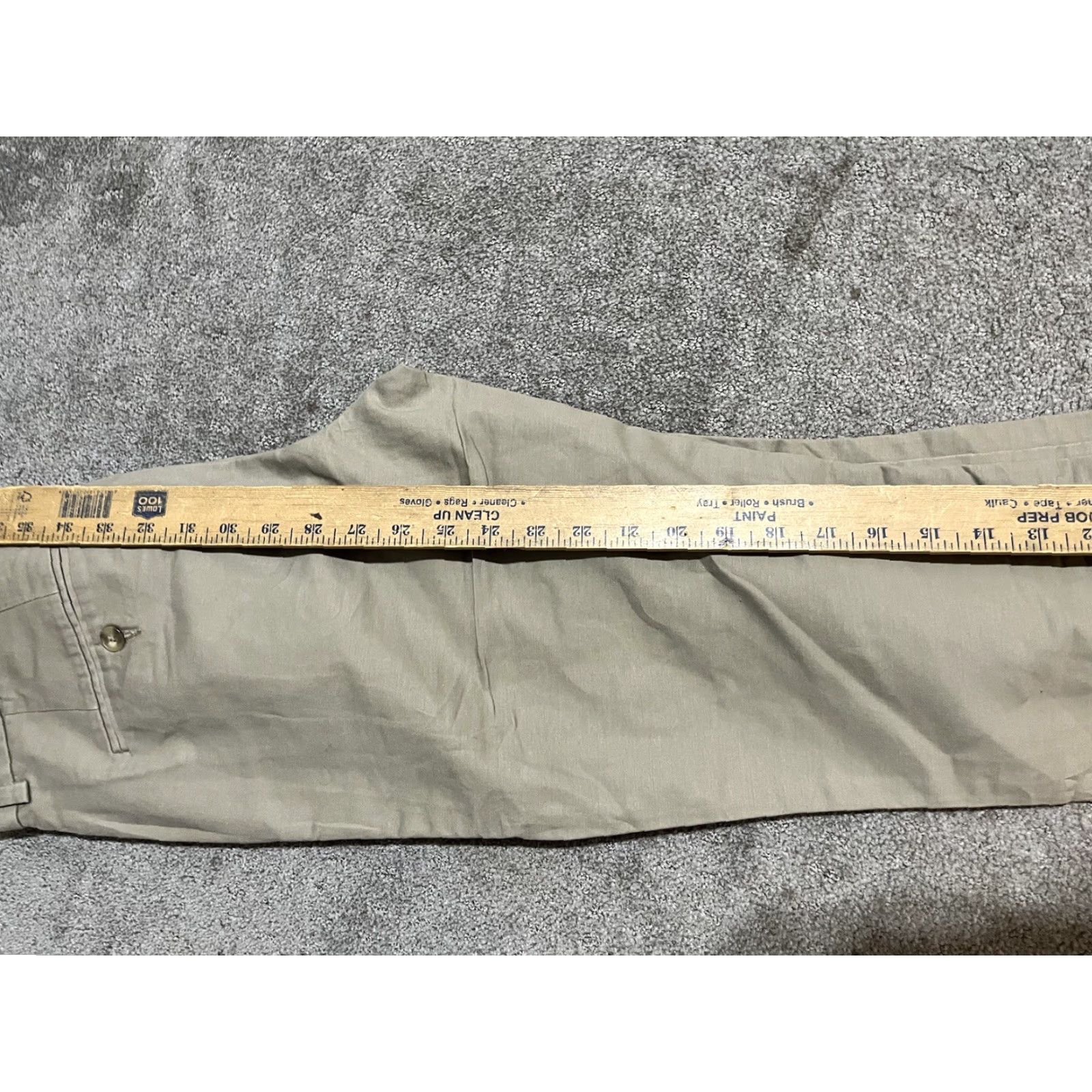 H&M H&M Men Pants 33R Beige Cotton Straight Leg Slim Fit Flat Front Chino Men Size US 33 - 6 Thumbnail