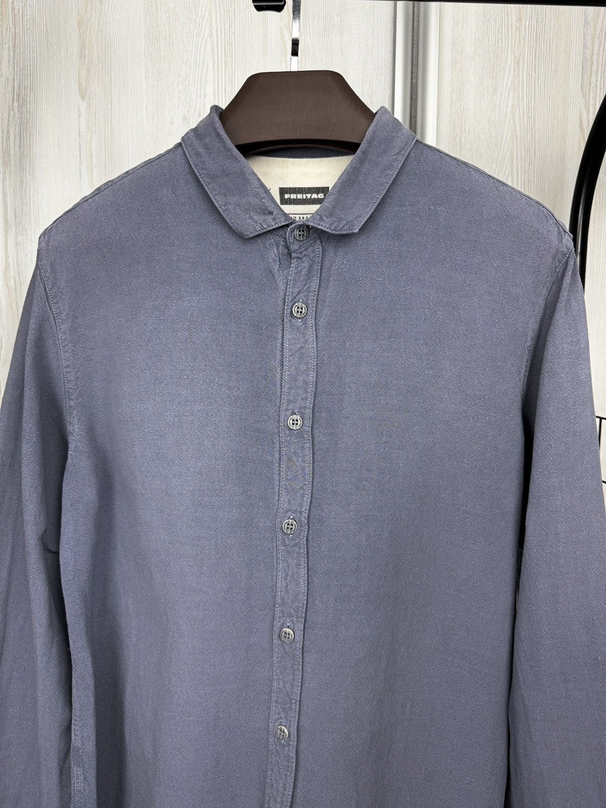 Freitag Freitag Blue Linen Modal E783 Mens Shirt Size US L / EU 52-54 / 3 - 3 Thumbnail