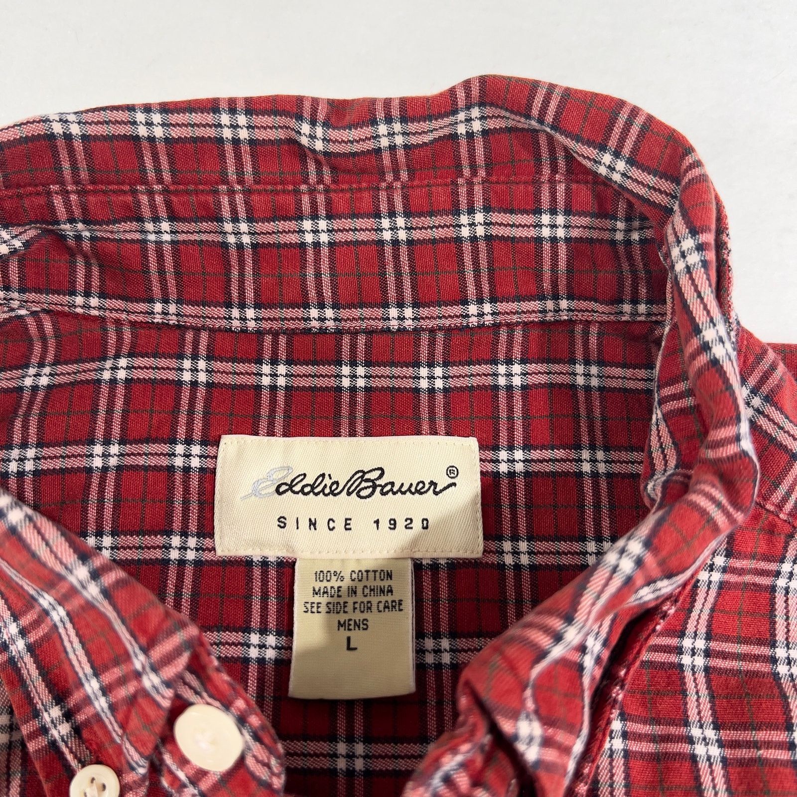Eddie Bauer Eddie Bauer Outlet Button Down Shirt Men's Large Flannel Red Size US L / EU 52-54 / 3 - 9 Thumbnail