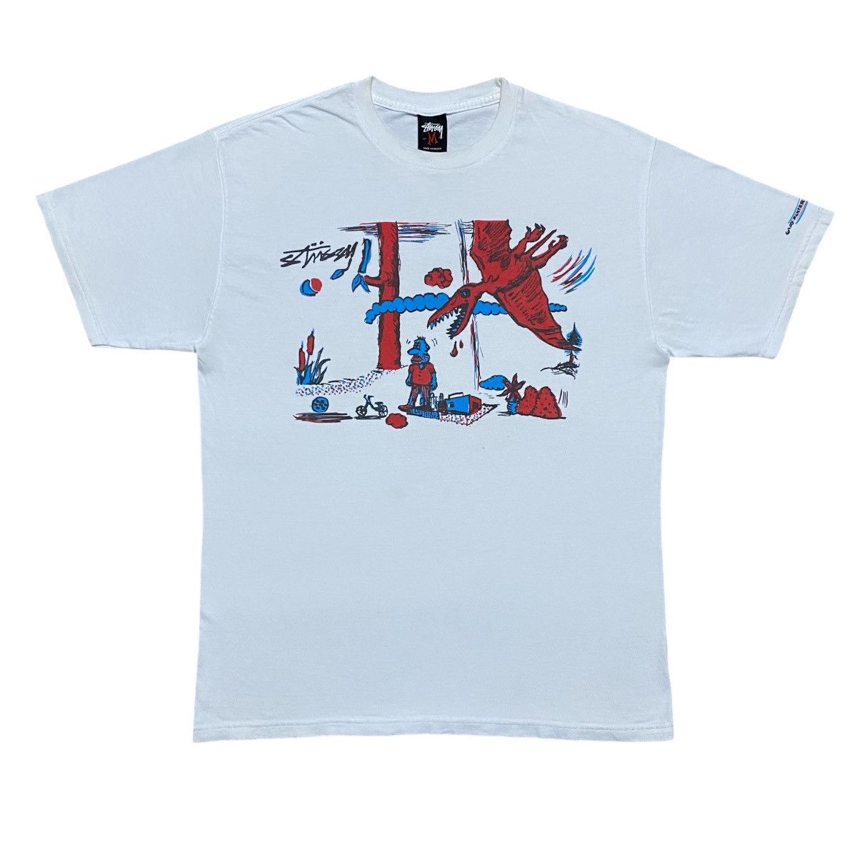 Stussy × Vintage Rare‼️🔥Vintage Stussy X Gary Panter Cartoon Painter T-Shirt Size US S / EU 44-46 / 1 - 1 Thumbnail