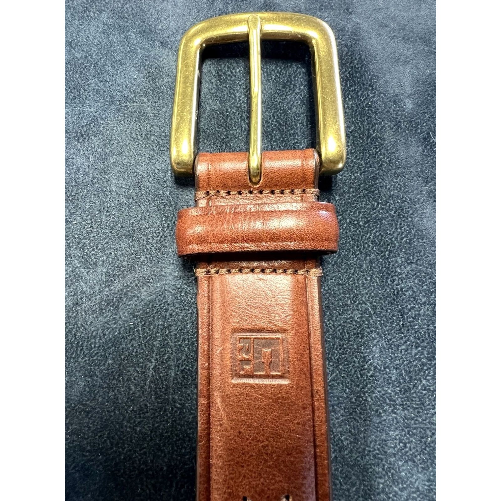 Chaps Ralph Lauren Chaps Belt Men Leather Brown 36 Brass Buckle Dress Golf Classic Adjustable Belt Size 38 - 7 Thumbnail
