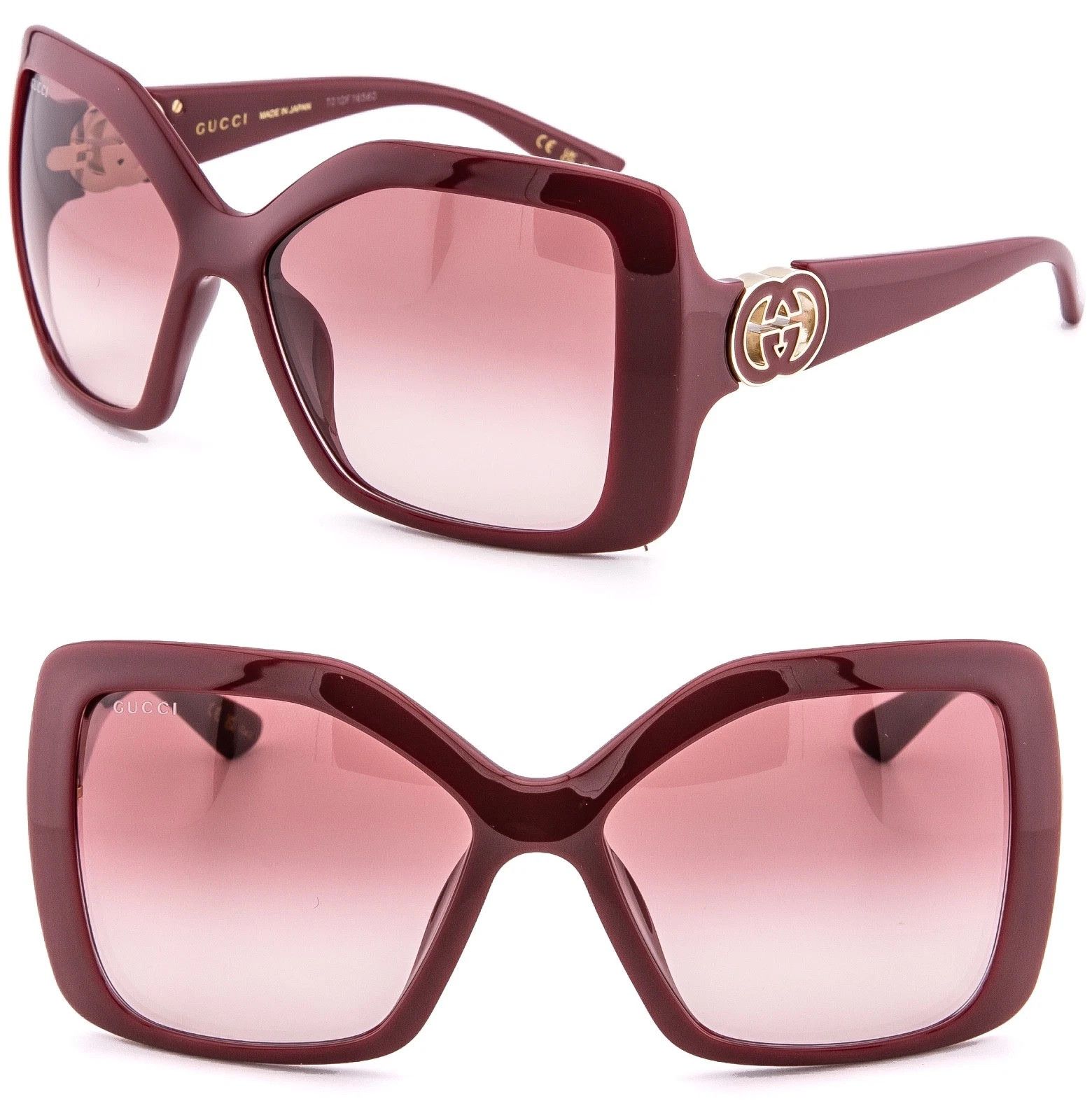 Gucci GUCCI GG2015S Burgundy Red 2015 GG Logo Geometric 002 Size ONE SIZE - 1 Thumbnail