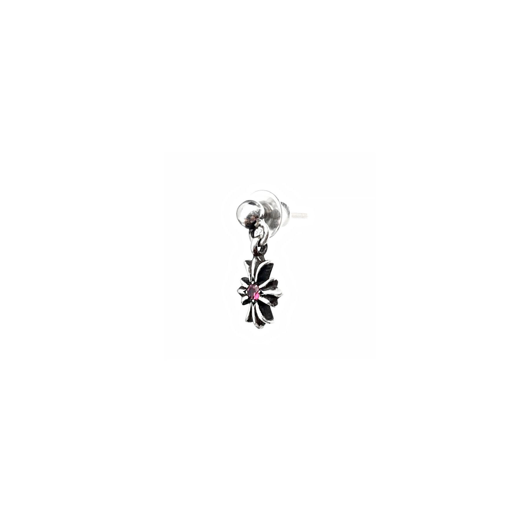 Chrome Hearts Chrome Hearts Silver Pink Saph Tiny E Plus Earring Drop Size ONE SIZE - 2 Thumbnail