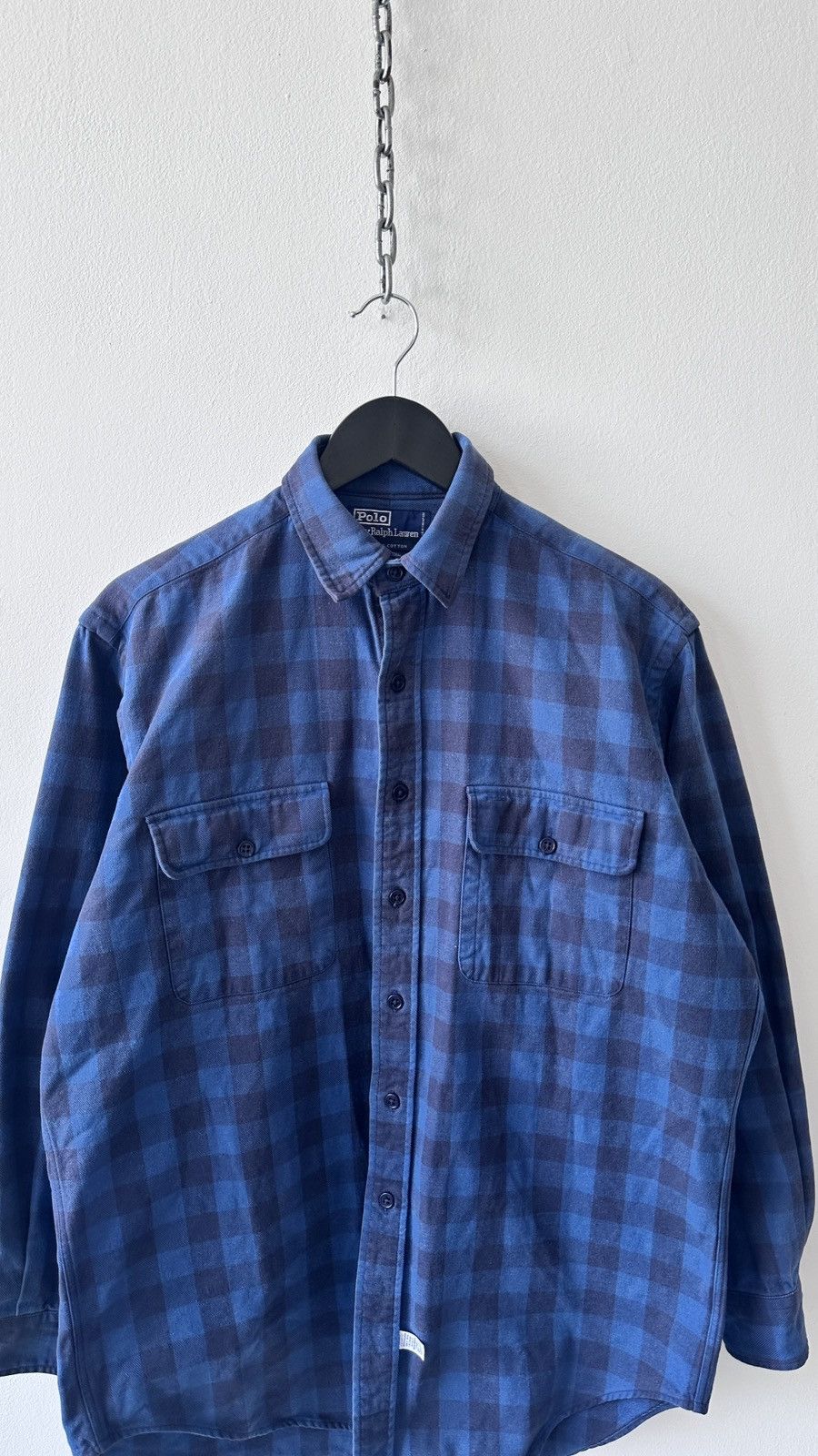 Polo Ralph Lauren Polo Ralph Lauren Blue Buffalo Plaid Flannel Shirt Workwear Size US M / EU 48-50 / 2 - 7 Thumbnail