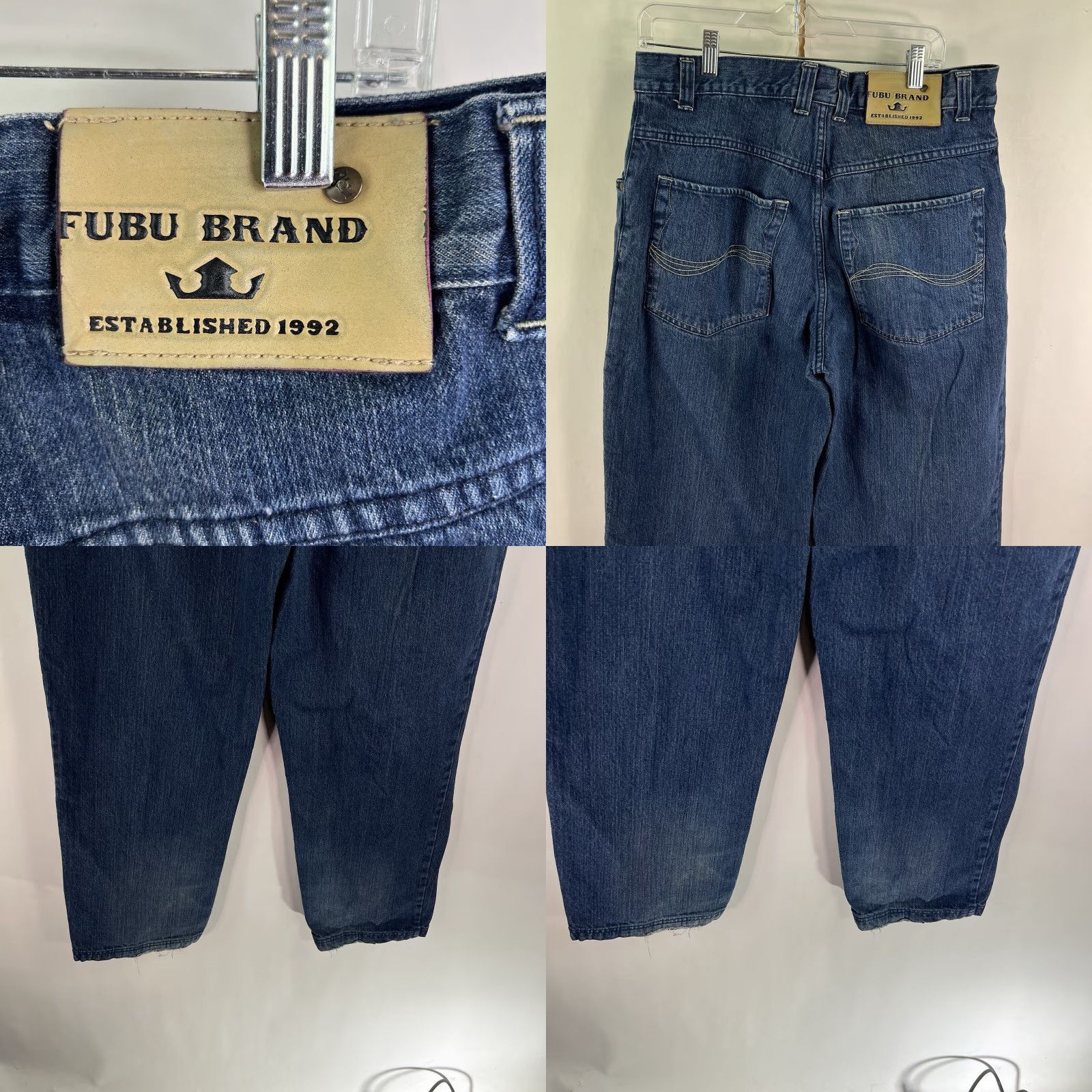 Fubu VINTAGE FUBU Relaxed Straight Leg High Waist Denim Jeans Mens Size 34 x 34 Blue 90s Retro Size US 34 / EU 50 - 8 Thumbnail