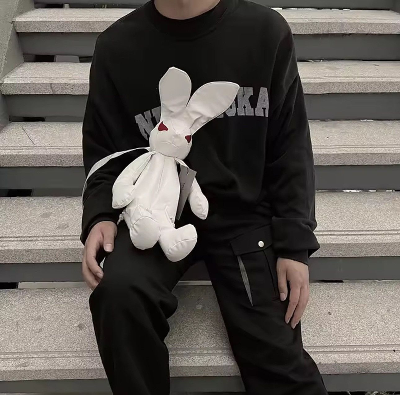 Other Gothic Punk Cartoon Rabbit Shoulder Y2k Bag Backpack Size ONE SIZE - 2 Thumbnail