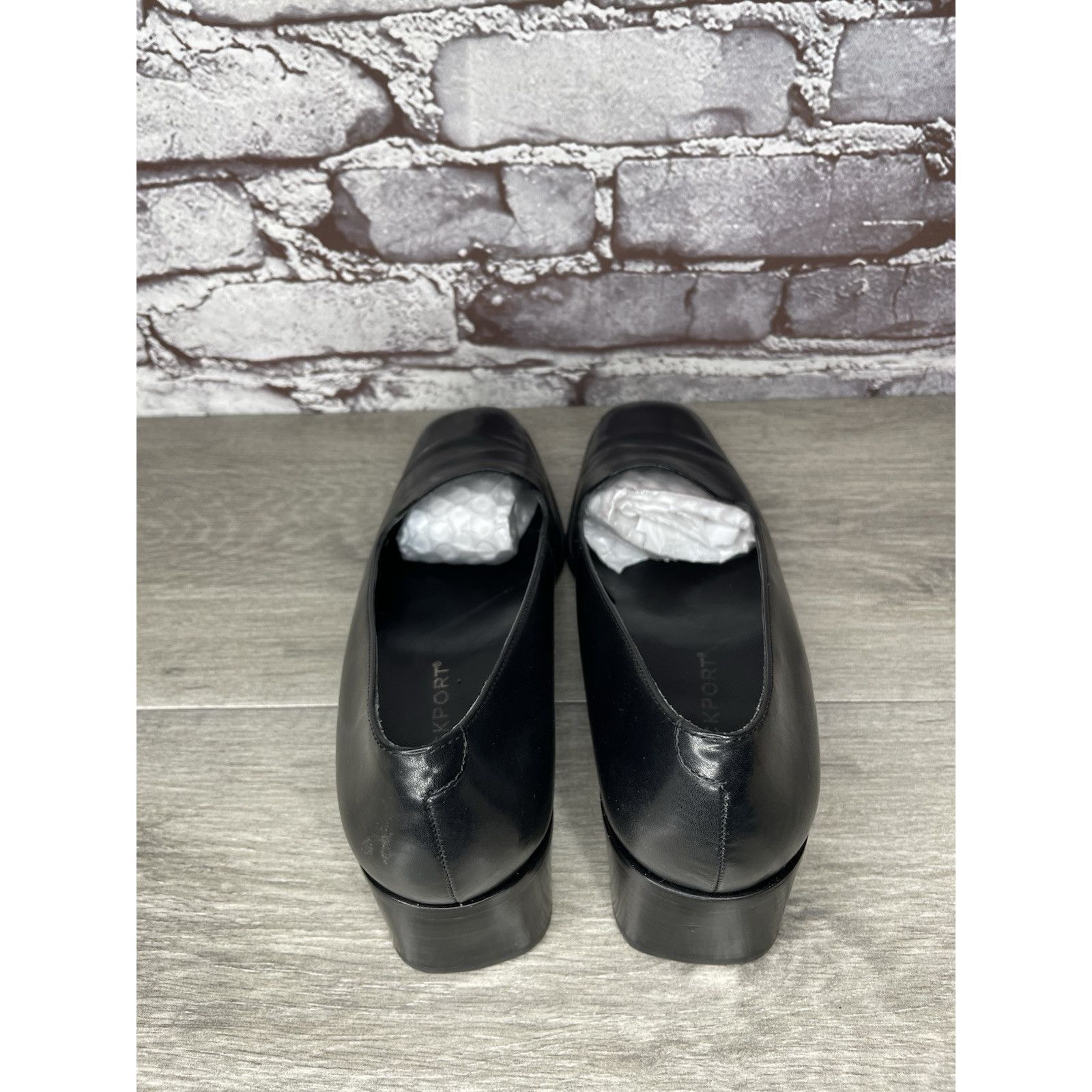 Rockport Rockport Black Leather Square Toe Casual Heel Shoes Women Sz Size US 8.5 / IT 38.5 - 4 Thumbnail