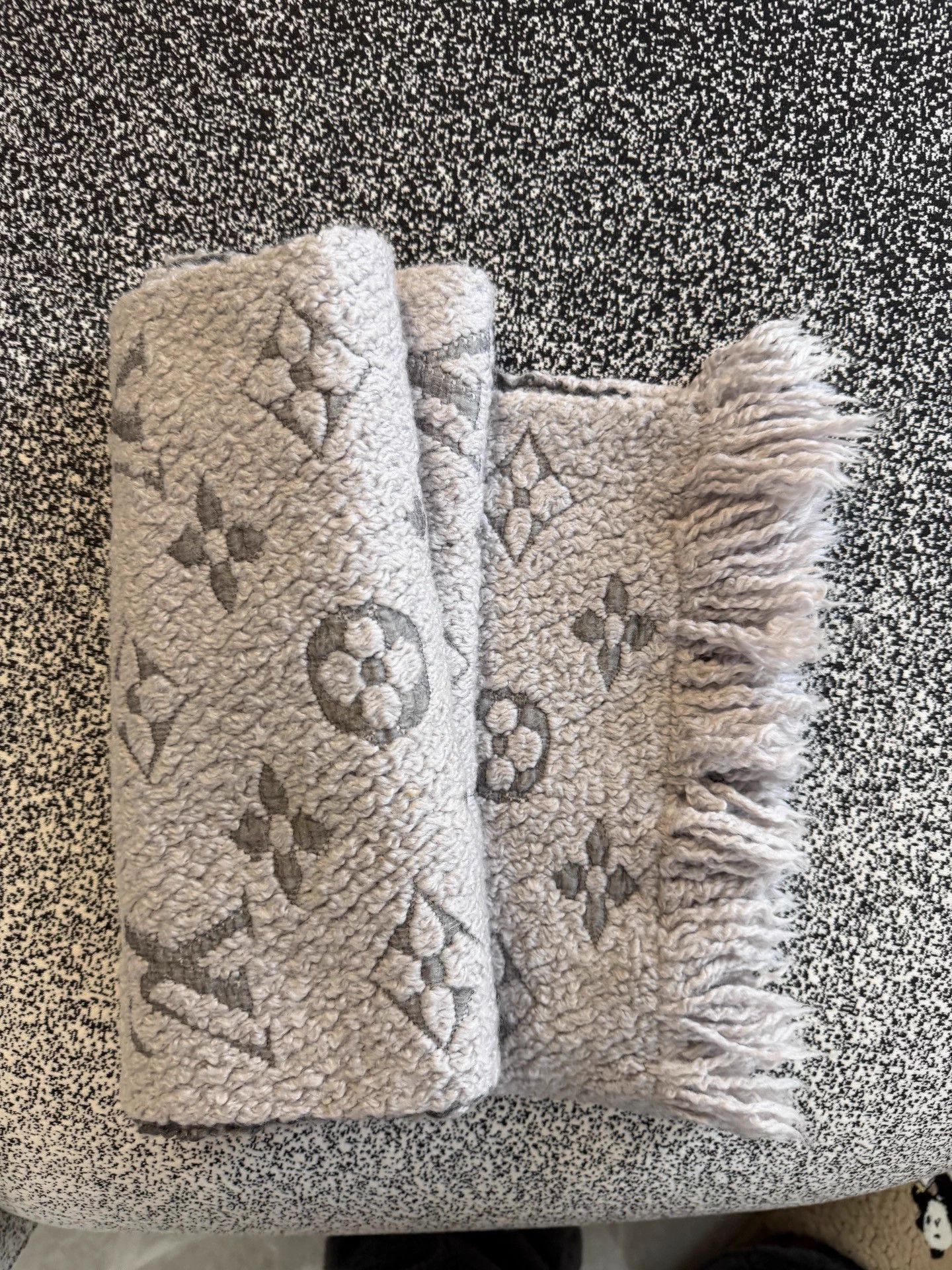 Louis Vuitton Louis Vuitton all over print gray scarf Size ONE SIZE - 4 Thumbnail