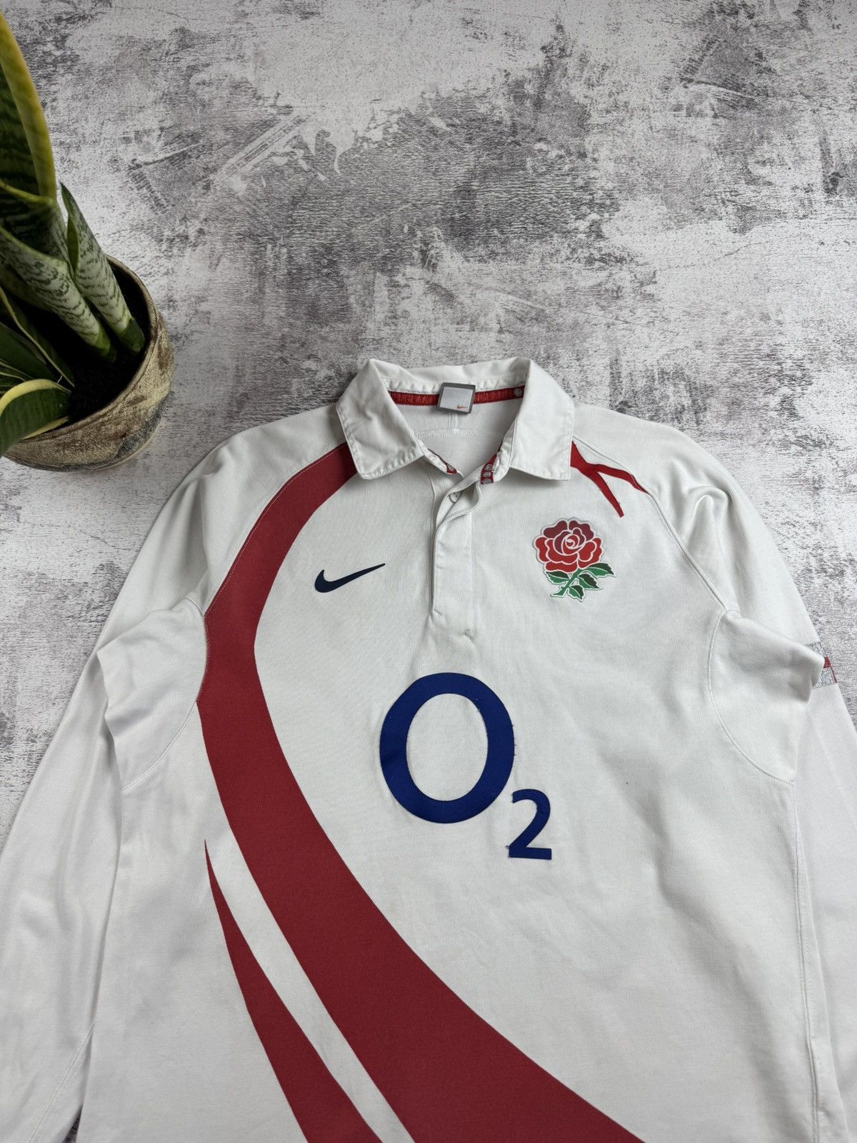 Nike Vintage Nike England 2003/2004 Rugby Y2K O2 Long Sleeve JerseyPolo T Shirt Size US L / EU 52-54 / 3 - 5 Thumbnail