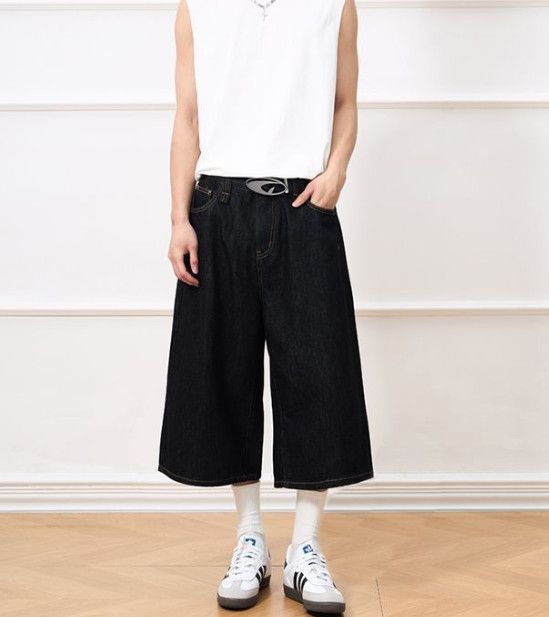 Japanese Brand American retro men's straight-leg baggy denim shorts Size US 32 / EU 48 - 1 Thumbnail