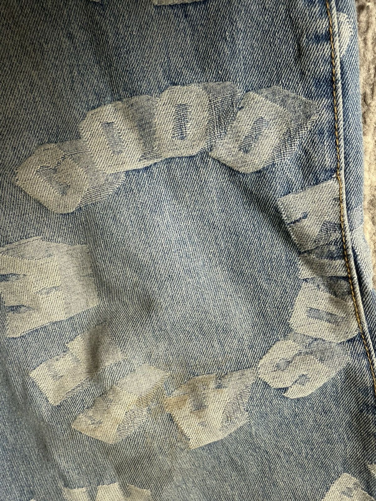Designer A Few Good Kids Blue Denim Jeans with White Print Size US 34 / EU 50 - 3 Thumbnail