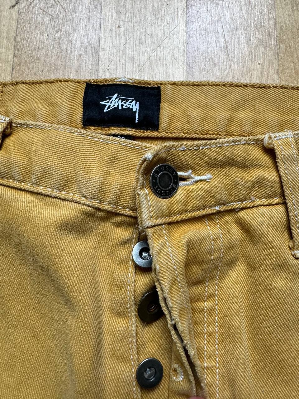 Stussy × Vintage Vintage Stussy Jeans 90S Y2K Model Track Pants Pale Yellow Size US 30 / EU 46 - 6 Thumbnail