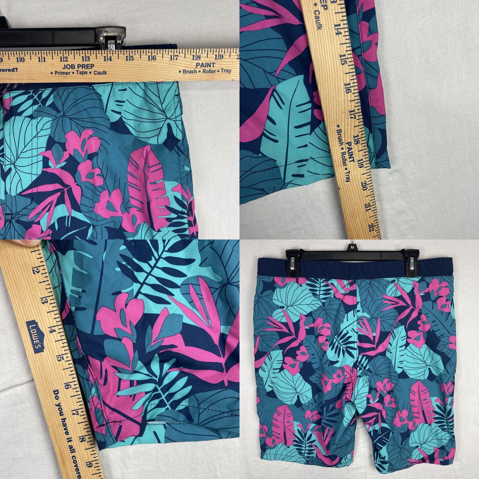 ZeroXposur Zeroxposur Shorts Mens M Blue Pink Brice Swim Trunks Board Shorts Tropical Floral Pattern Size US 31 - 8 Thumbnail