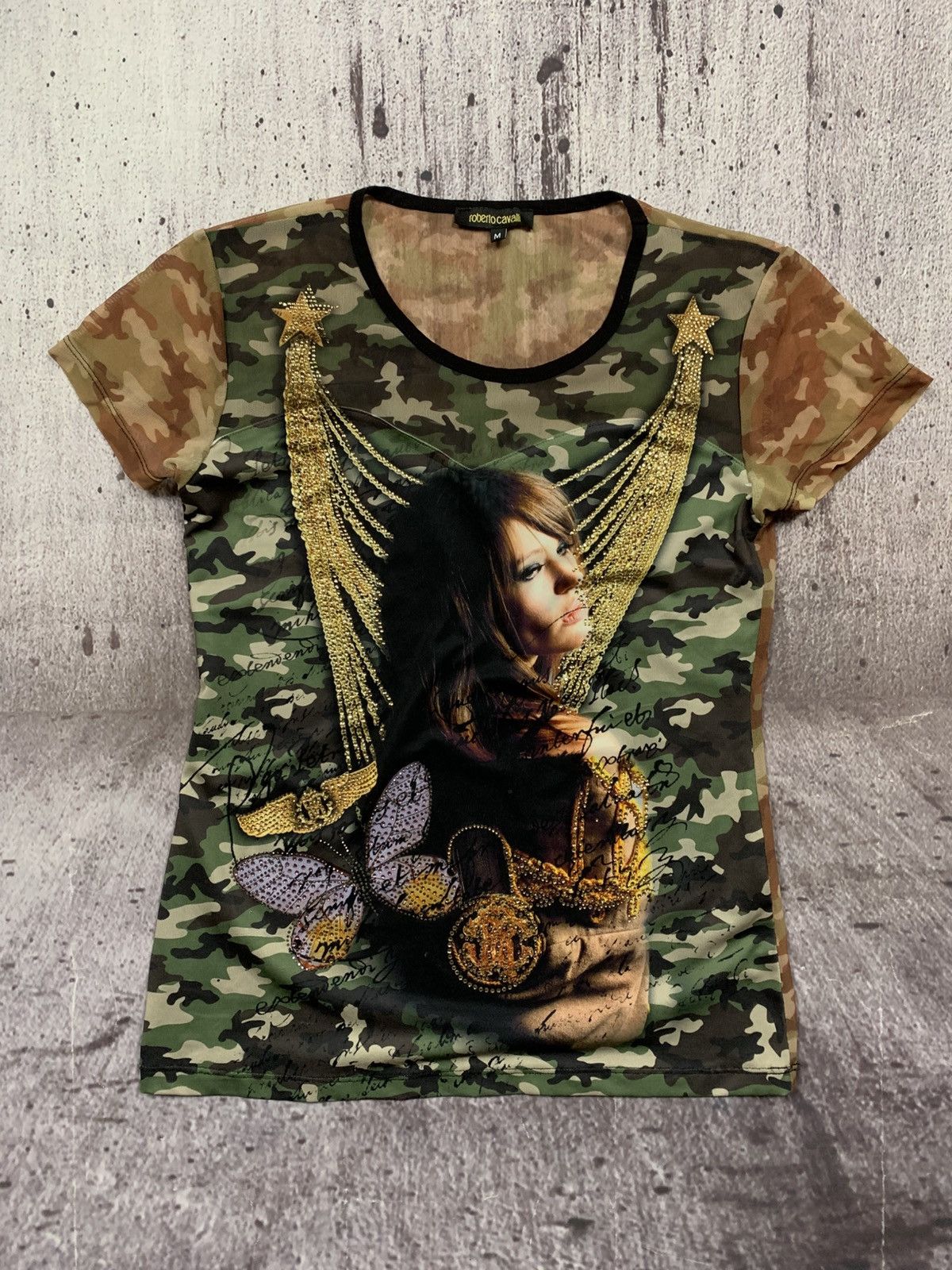 Roberto Cavalli Roberto Cavalli Tee Vintage Military T-shirt Y2k Tops Size S / US 4 / IT 40 - 1 Thumbnail