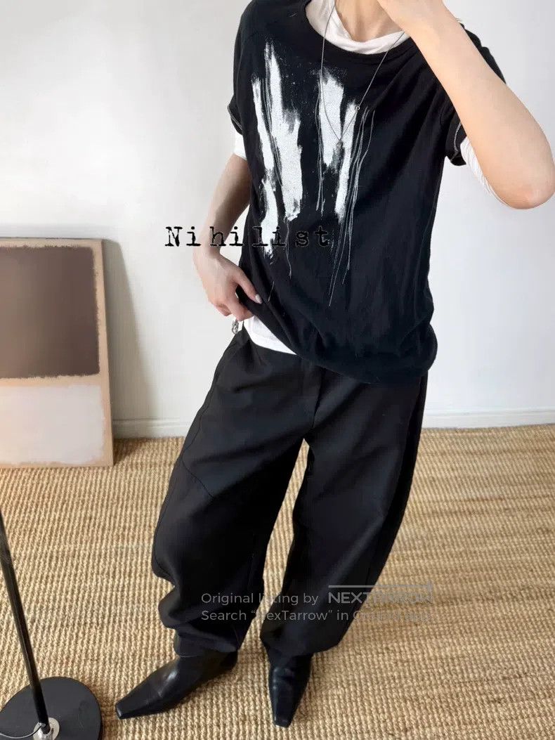Ann Demeulemeester Ann Demeulemeester Size xs black cotton-jersey short sleev Size US XXS / EU 40 - 4 Thumbnail