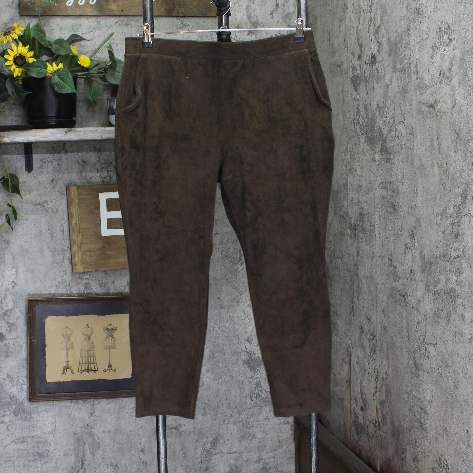 Lands' End Lands' End High Rise Corduroy Leggings Rich Coffee Brown Pl Size 36" / US 14 / IT 50 - 1 Thumbnail