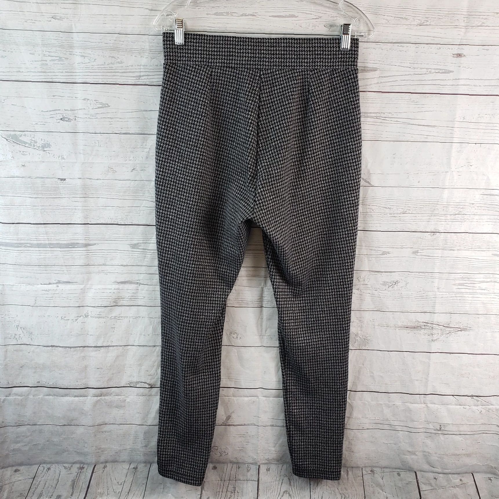 Ann Taylor Ann Taylor LOFT Womens Pants Sz Medium Black Gray High Rise Pull On Skinny Knit Size 32" / US 10 / IT 46 - 3 Thumbnail