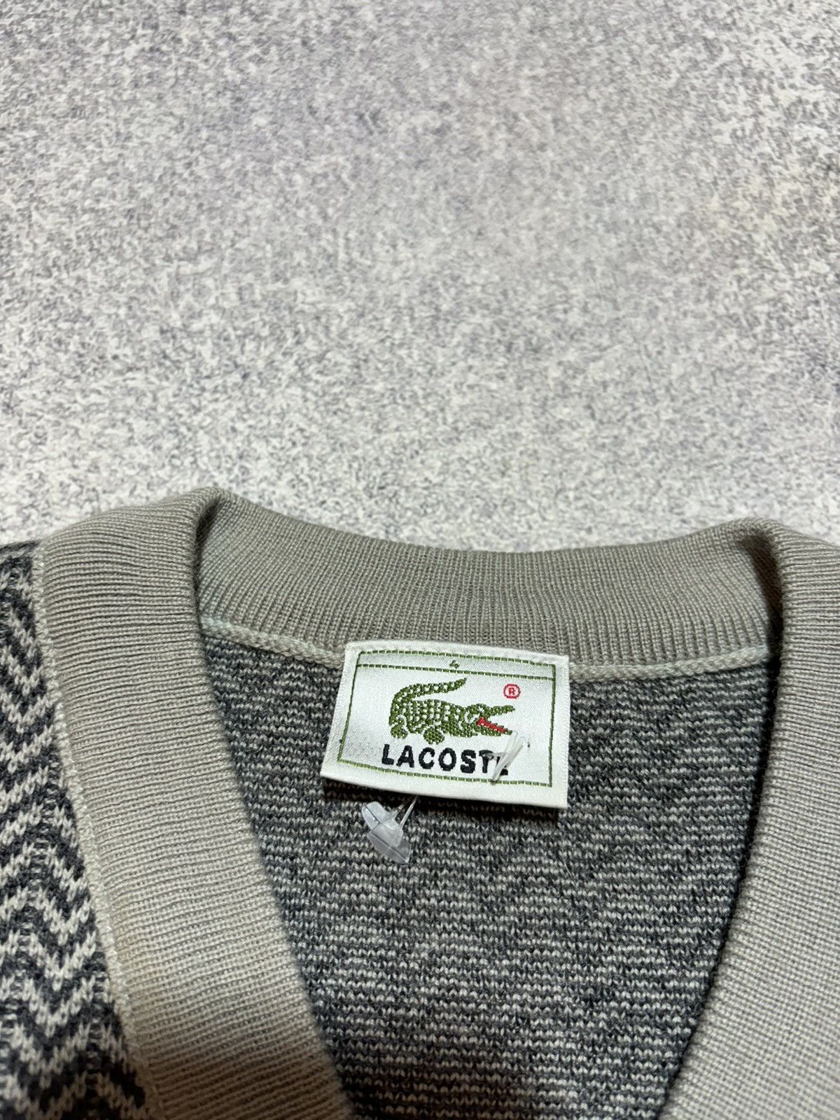 Lacoste × Vintage Lacoste Mens Wool Jumper V Vest Grey size 4 Size US M / EU 48-50 / 2 - 4 Thumbnail